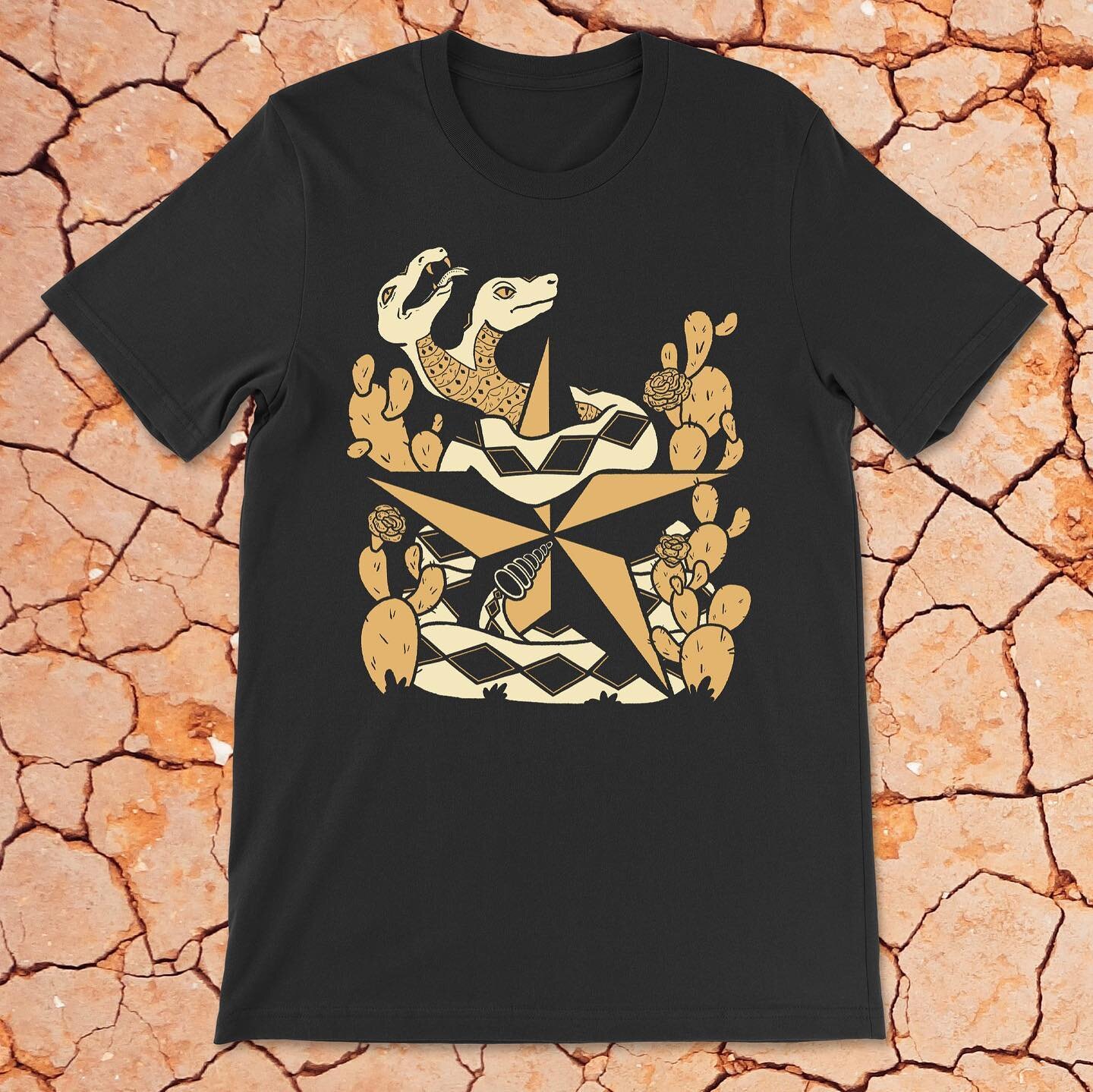 This double snake tee is up for one more week!! Buy one to have two friends to wear in these trying times. Printed at @rawpaw 
.
.
.
.
.
#art #snake #snakes #rattlesnake #cactus #desert #western #vintagewesternwear #tshirt #tshirtdesign #atx #atxarti