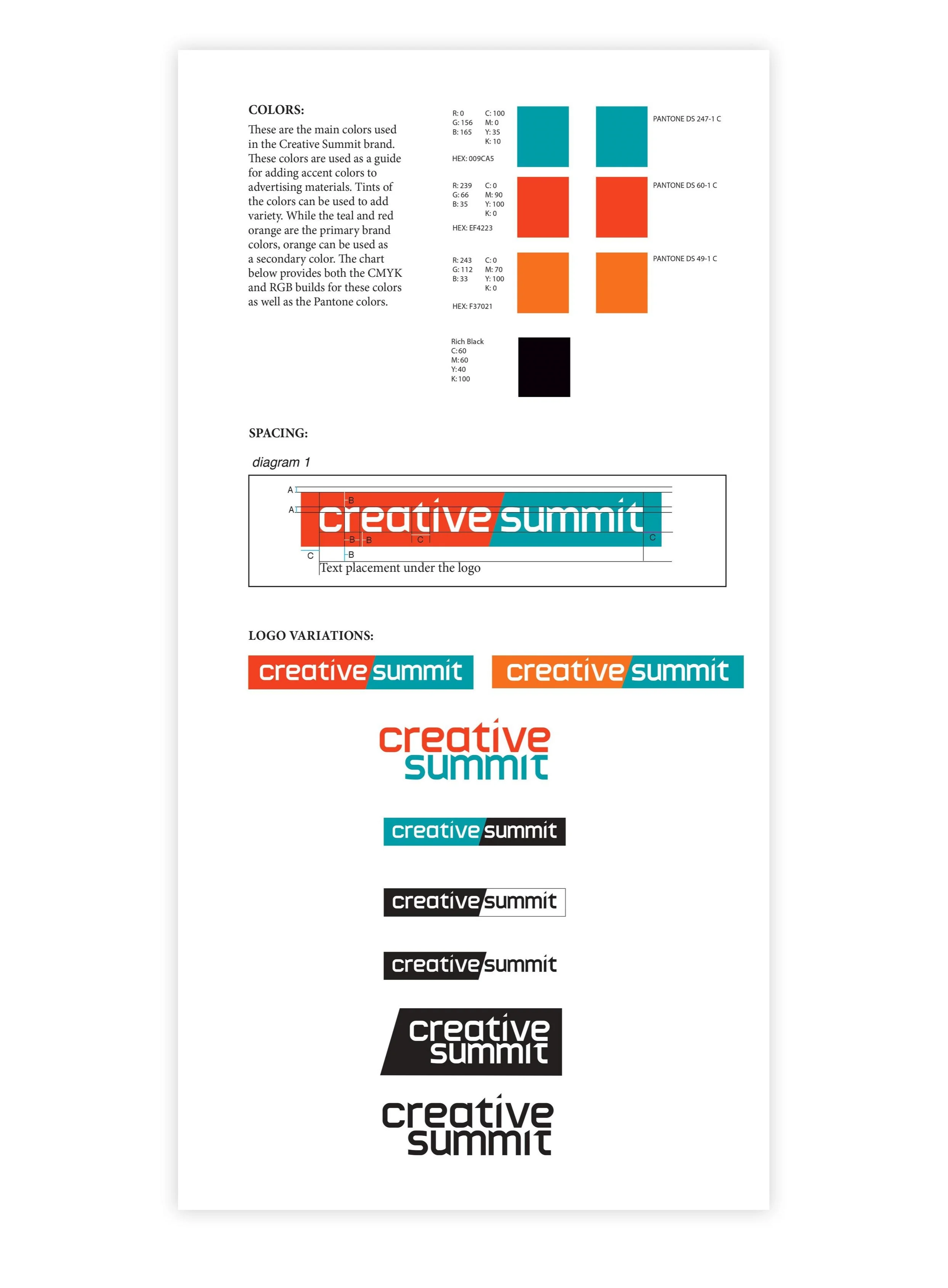  Wrote graphic standards for Creative Summit marketing. 