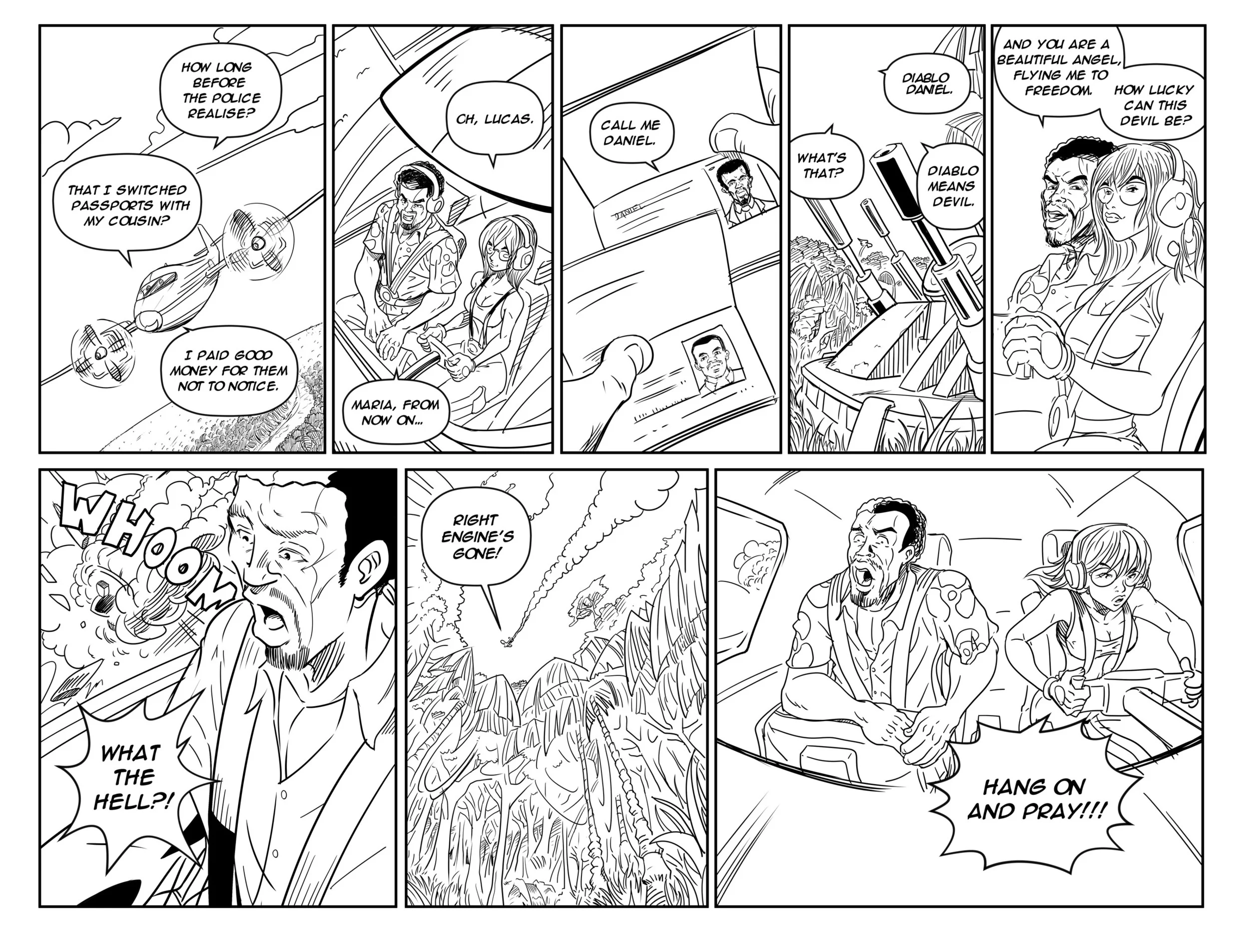 Sequential for a comic pitch.