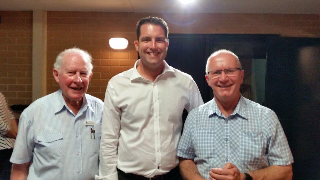 Br Terry Orrell with members Dan Lynch and John Geekie