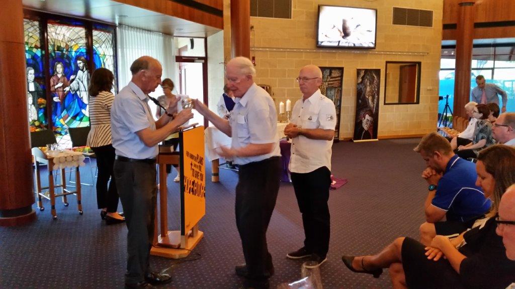 Celebrating the Eucharist. Br John Horgan, Br Terry Orrell and Member Terry Dwyer