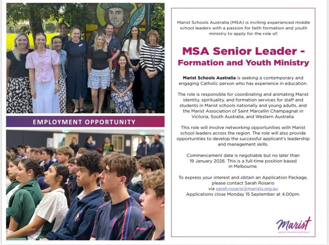 Hey Marist formators! A new opportunity from #maristschoolsaustralia has opened up for an experienced school leader to work in #maristformation and #maristyouthministry. This full time position is based in Melbourne, Victoria. Details here  https://w