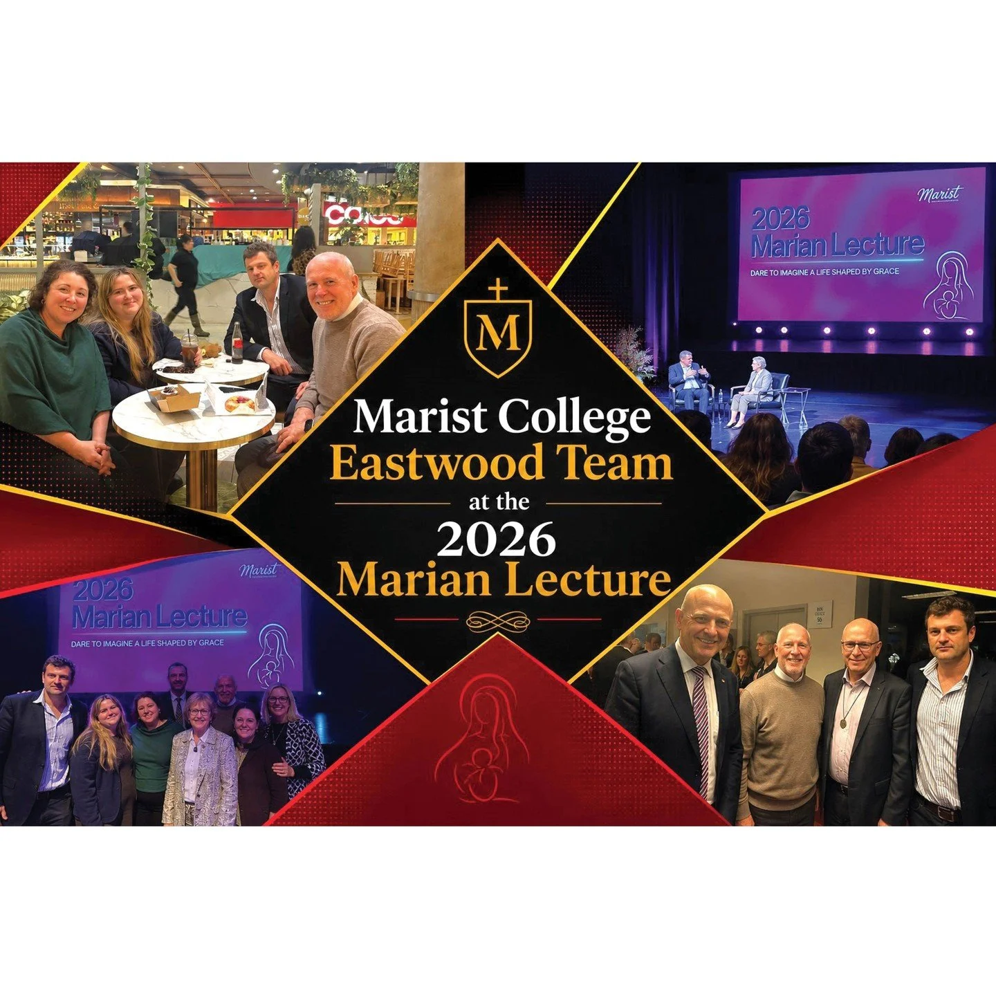 The Marist College Eastwood staff ventured out to Southern Cross in Burwood for the 2026 Marian Lecture. We met earlier for a coffee then enjoyed a meet-and-greet with many other Marist Association members from other Marist Schools. The main event wa