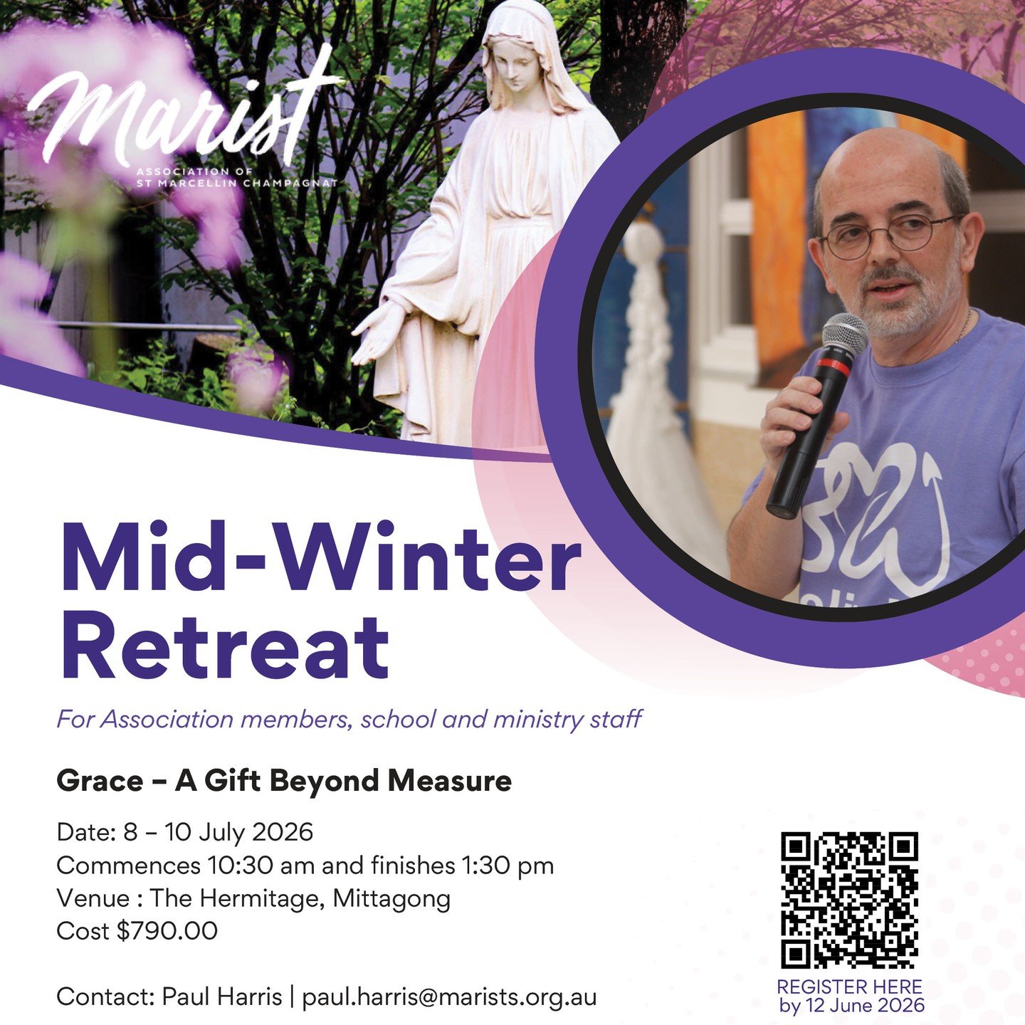 Hey all Marists, it's time to consider joining former Superior General, Br Emili Tur&uacute;, at the Mid-Winter Retreat at the Hermitage in Mittagong, in July! 
This annual three-day retreat offers space for reflection, insight and spiritual renewal.