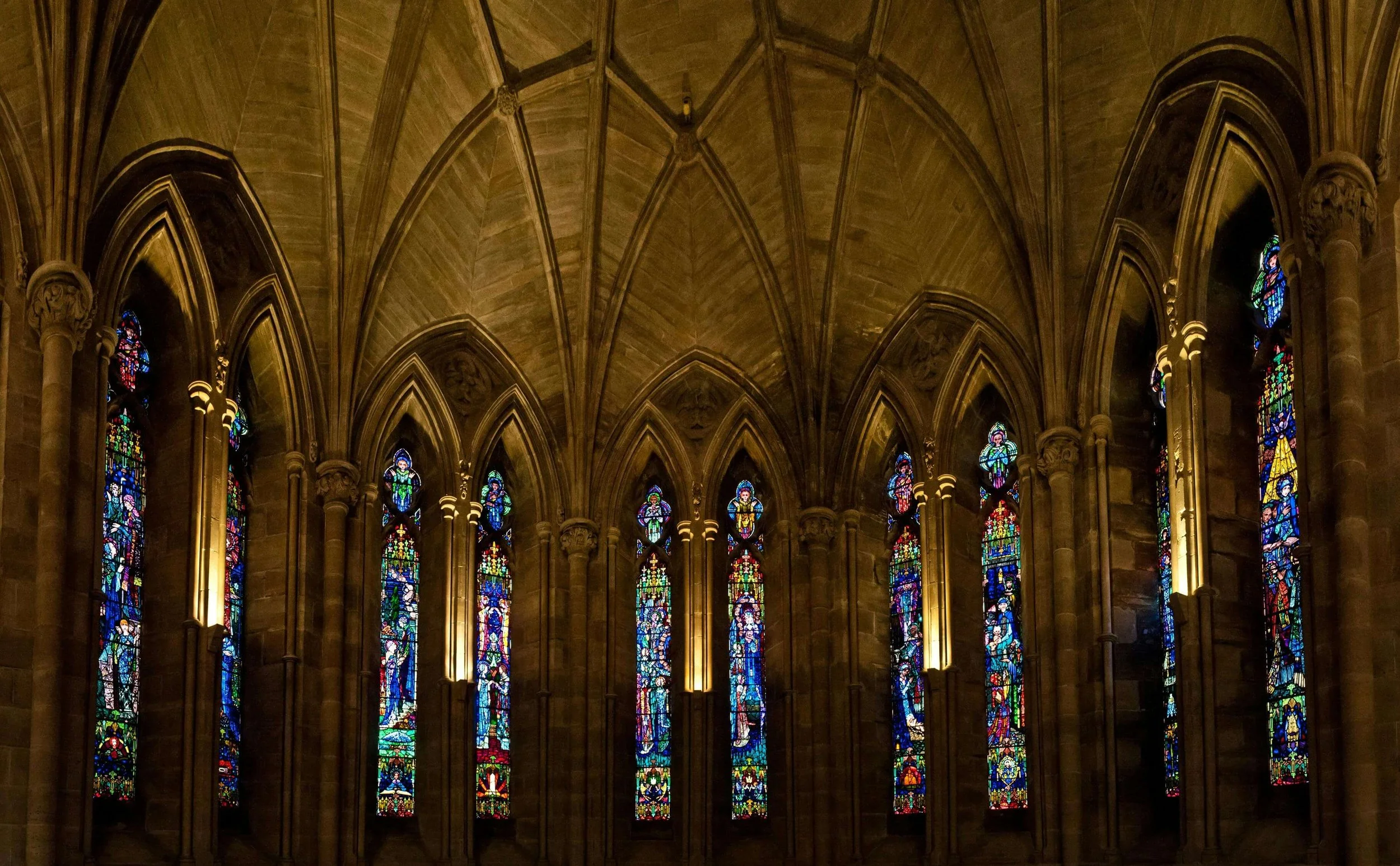Church Interior With Tiffany Glass