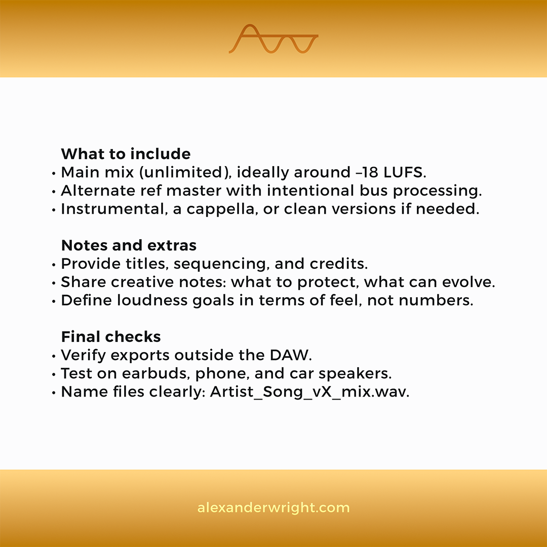 Mix Prep Checklist