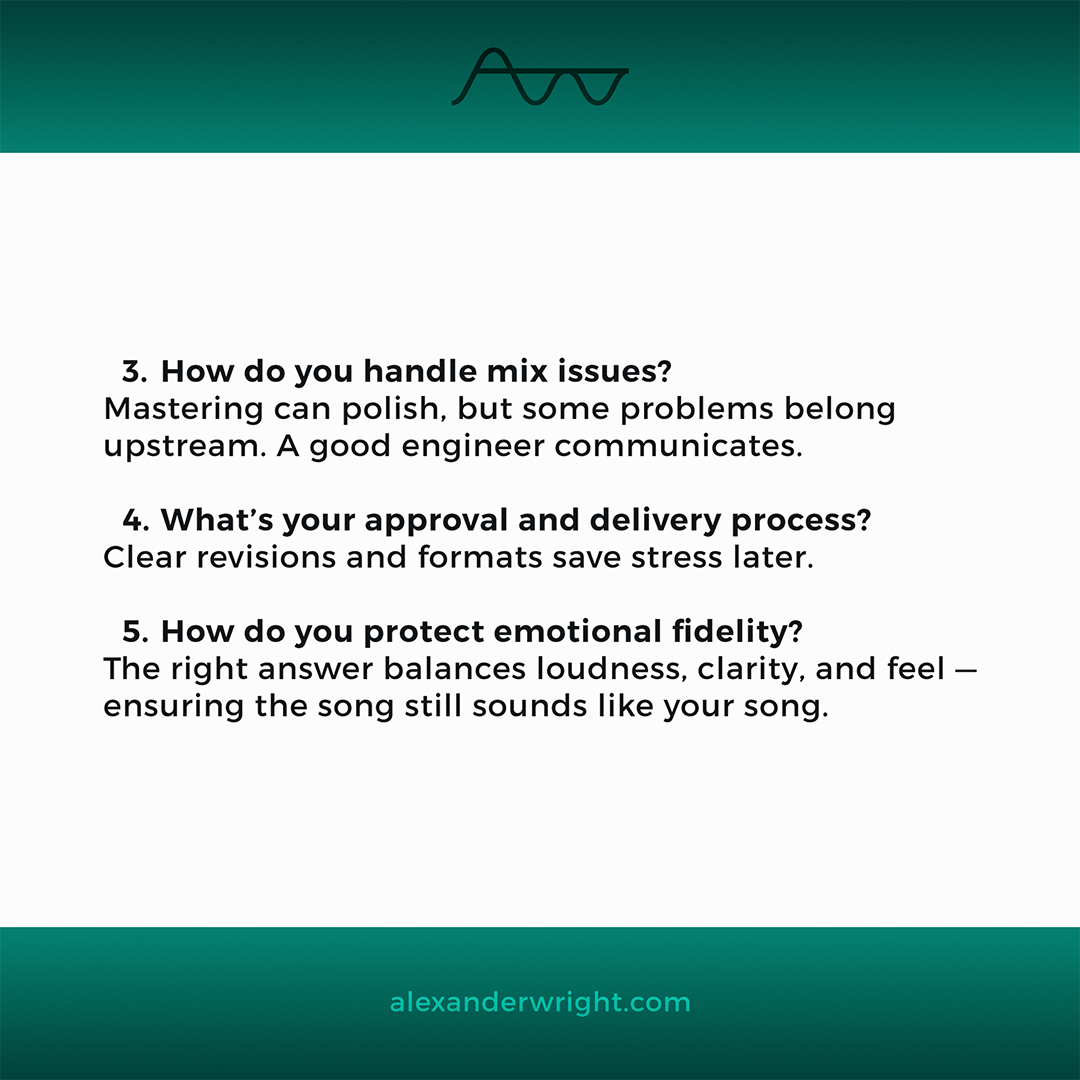 5 Questions Before Mastering