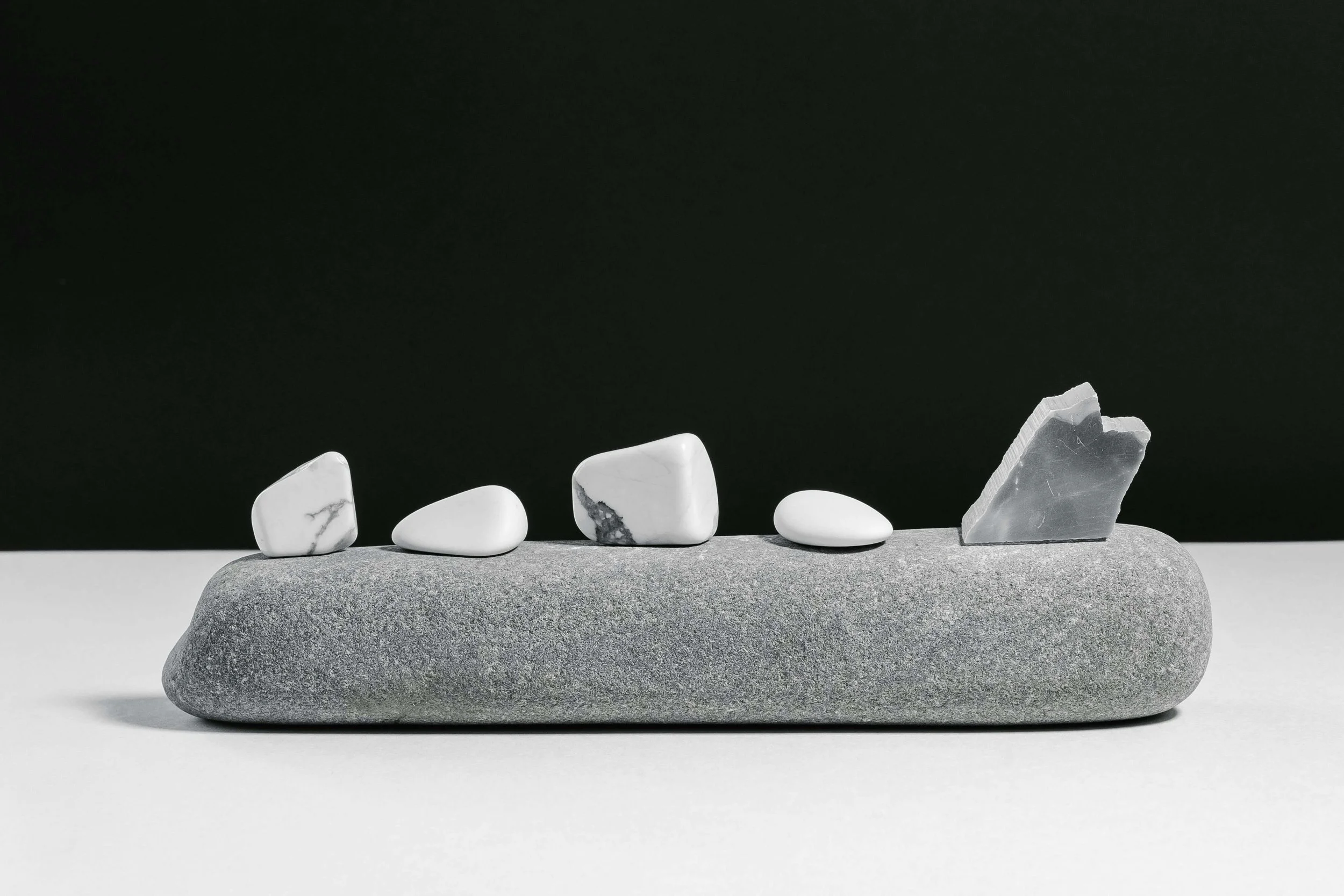 Marbles on Gray Stone Negative Space