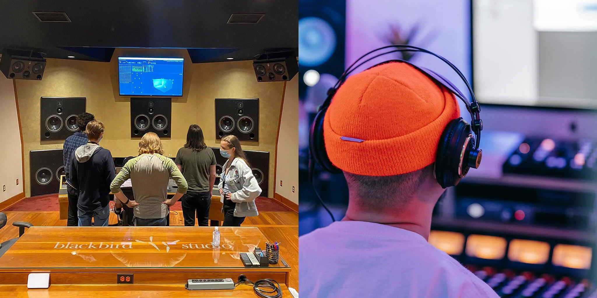 Professional Atmos studio compared to headphone-based mixing setup