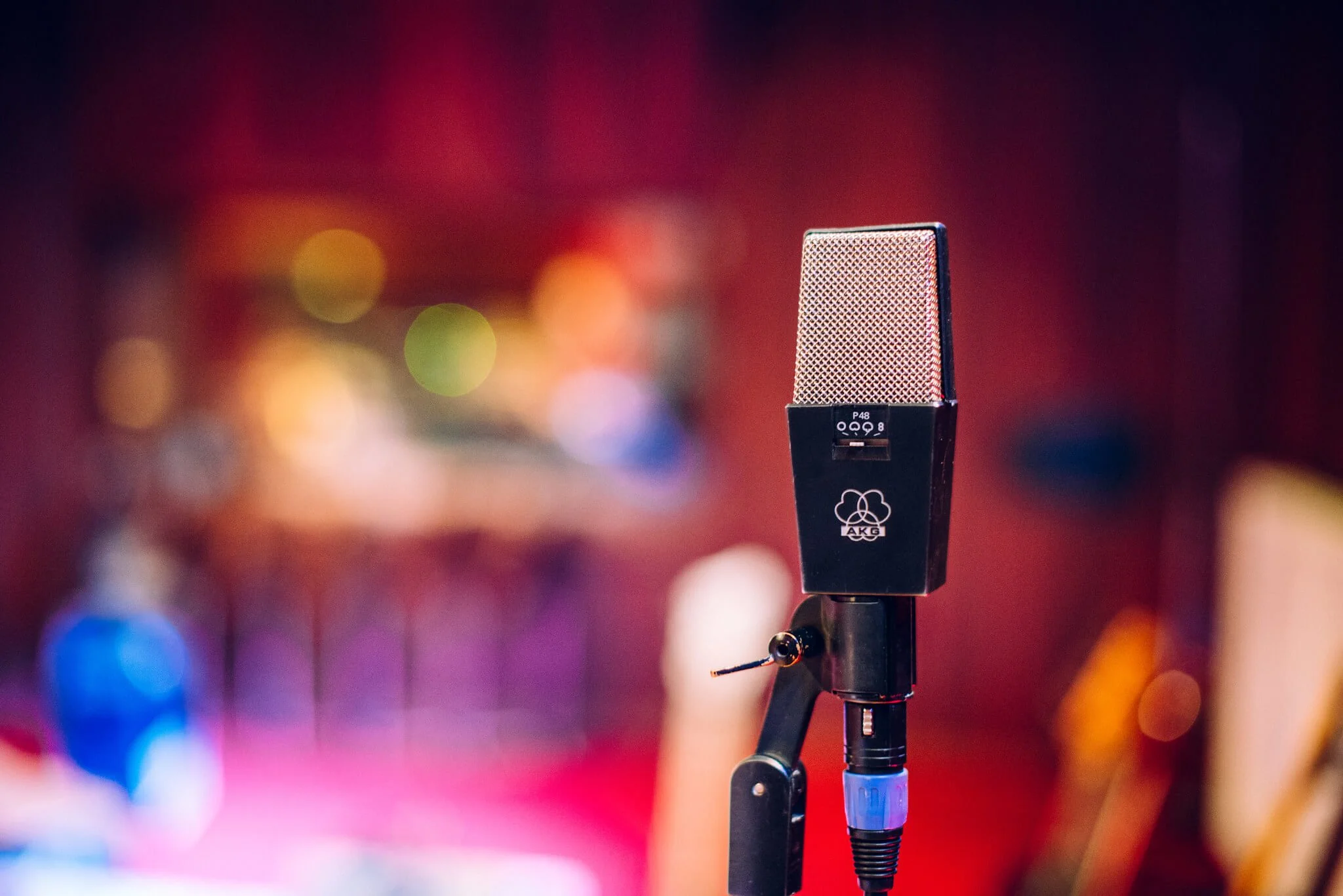 AKG microphone in studio