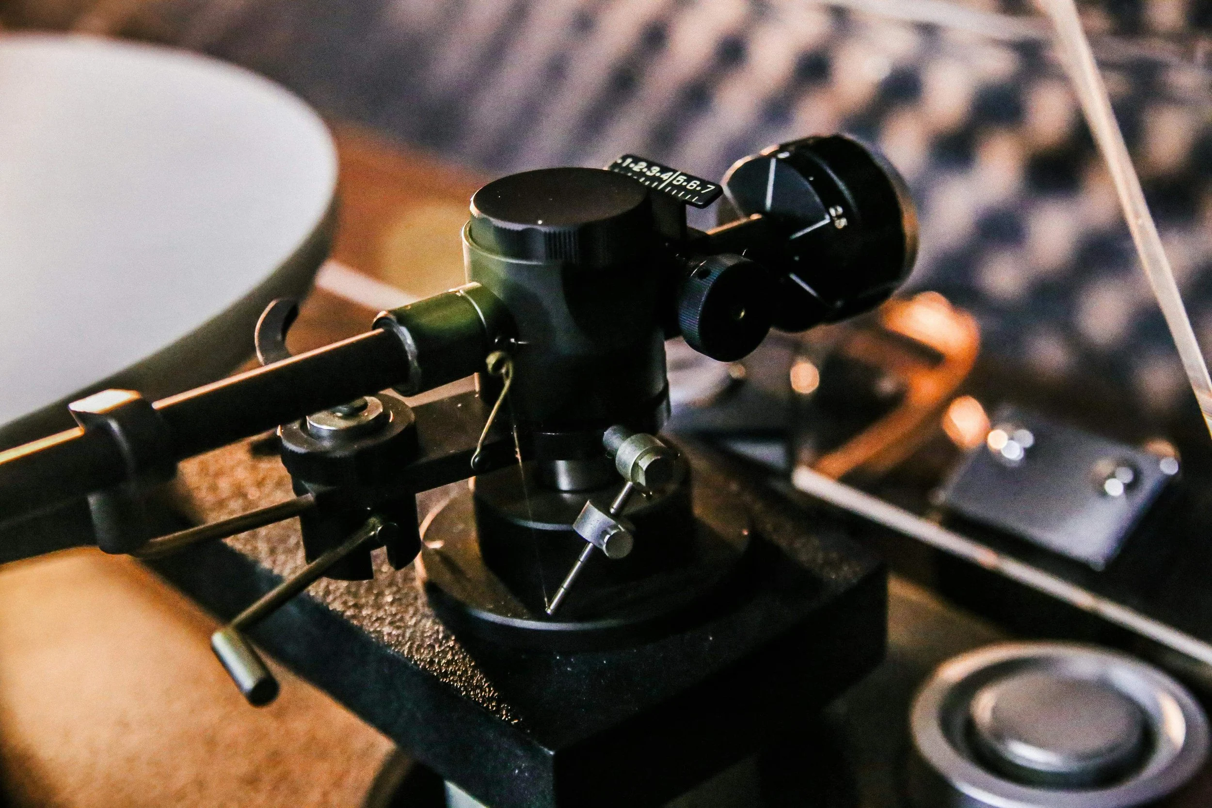 Closeup of a Vinyl Turntable