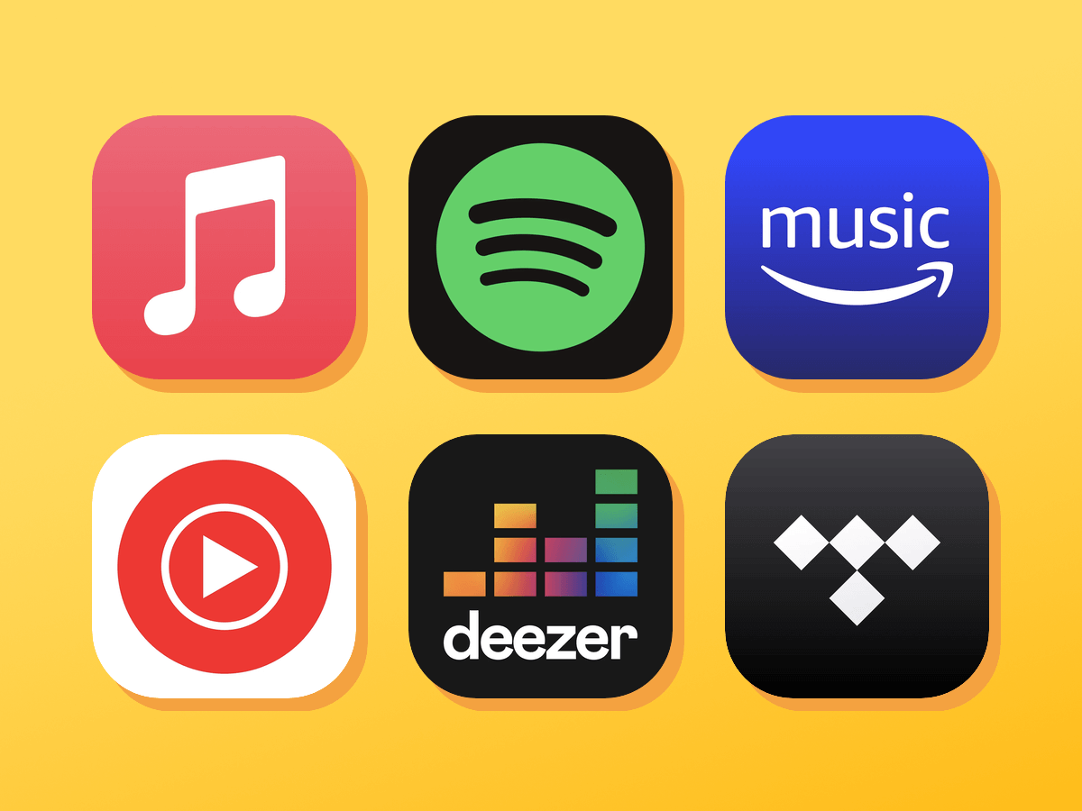 music streaming services icons