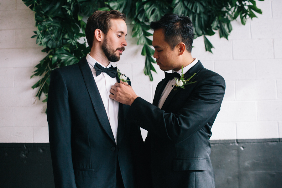 Gay wedding LGBTQ Union/Pine Grooms Tuxedo