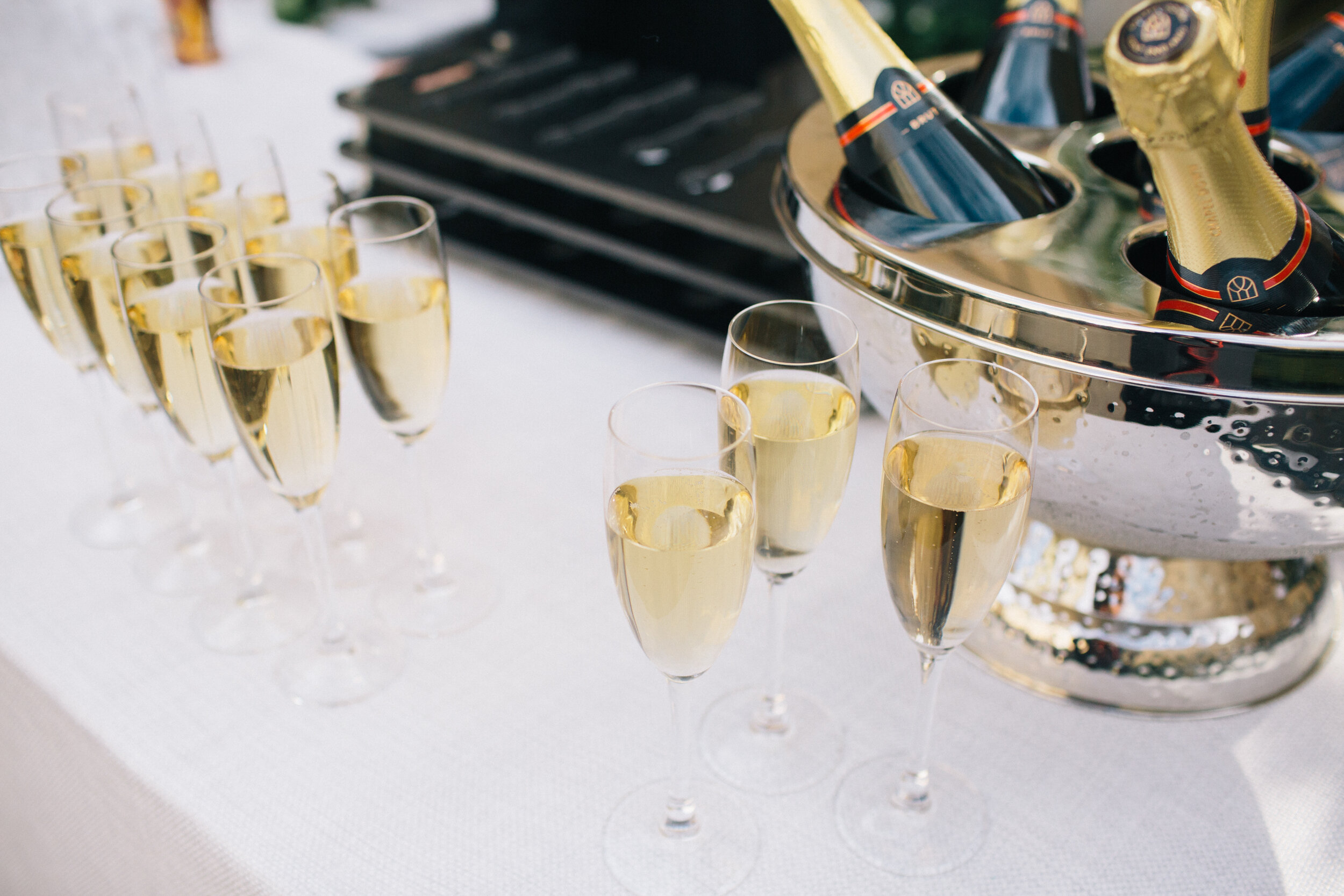 Champagne glasses at Syon Park Wedding venue