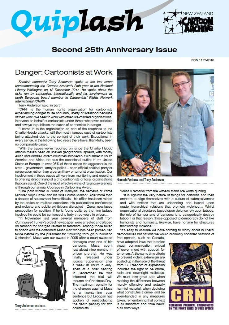 The NZCA's newsletter following my talk in December.