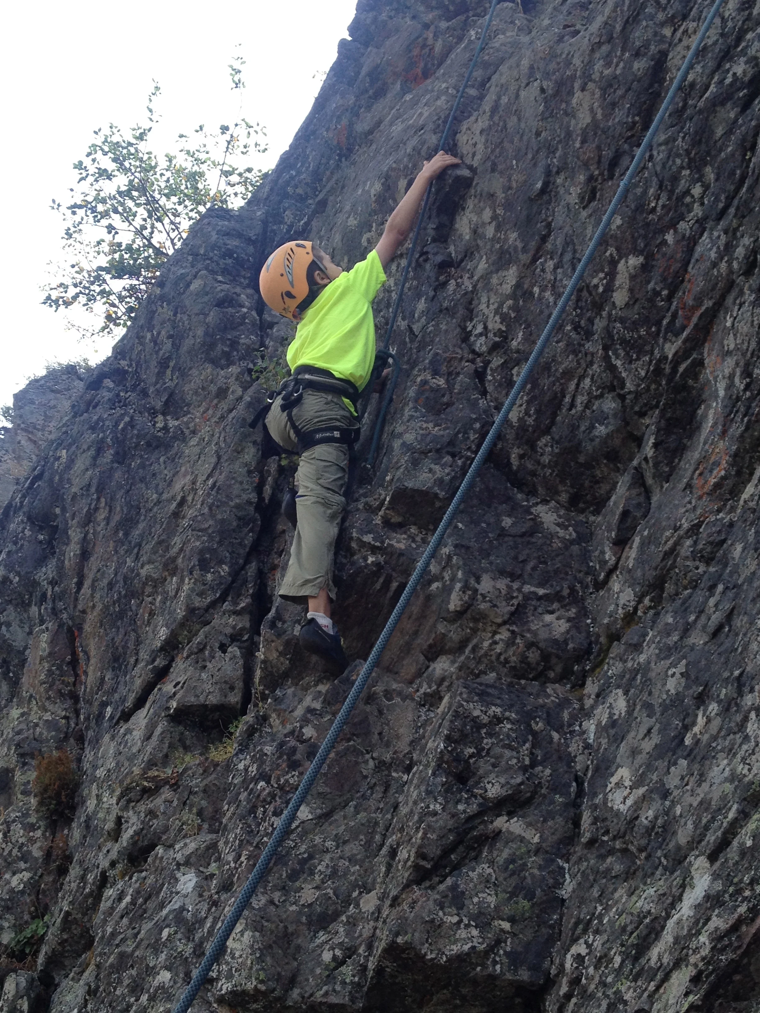 Our son loved his first rock climbing experience