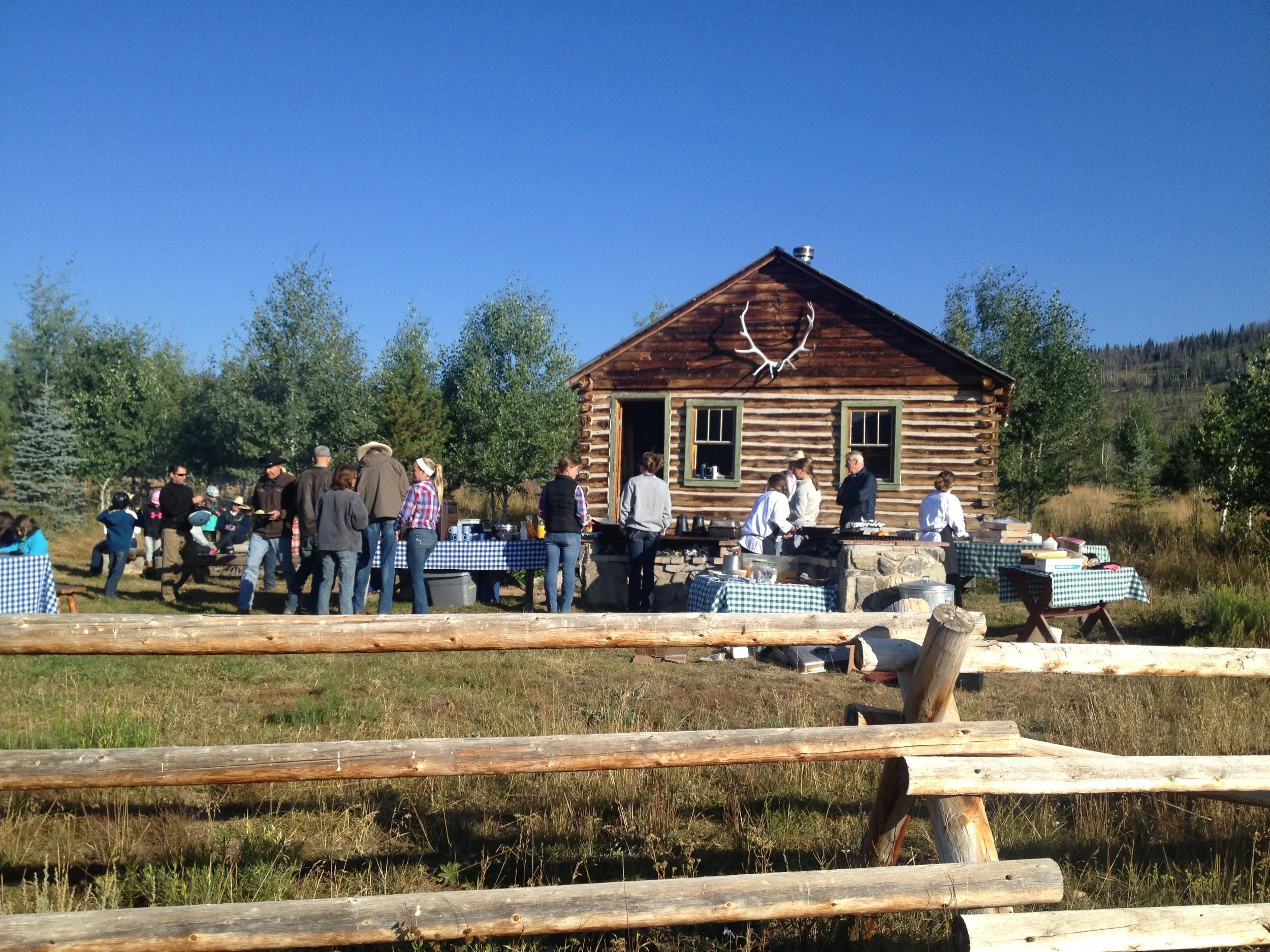 A campfire and homemade breakfast were waiting for us at this outpost after a morning horseback ride