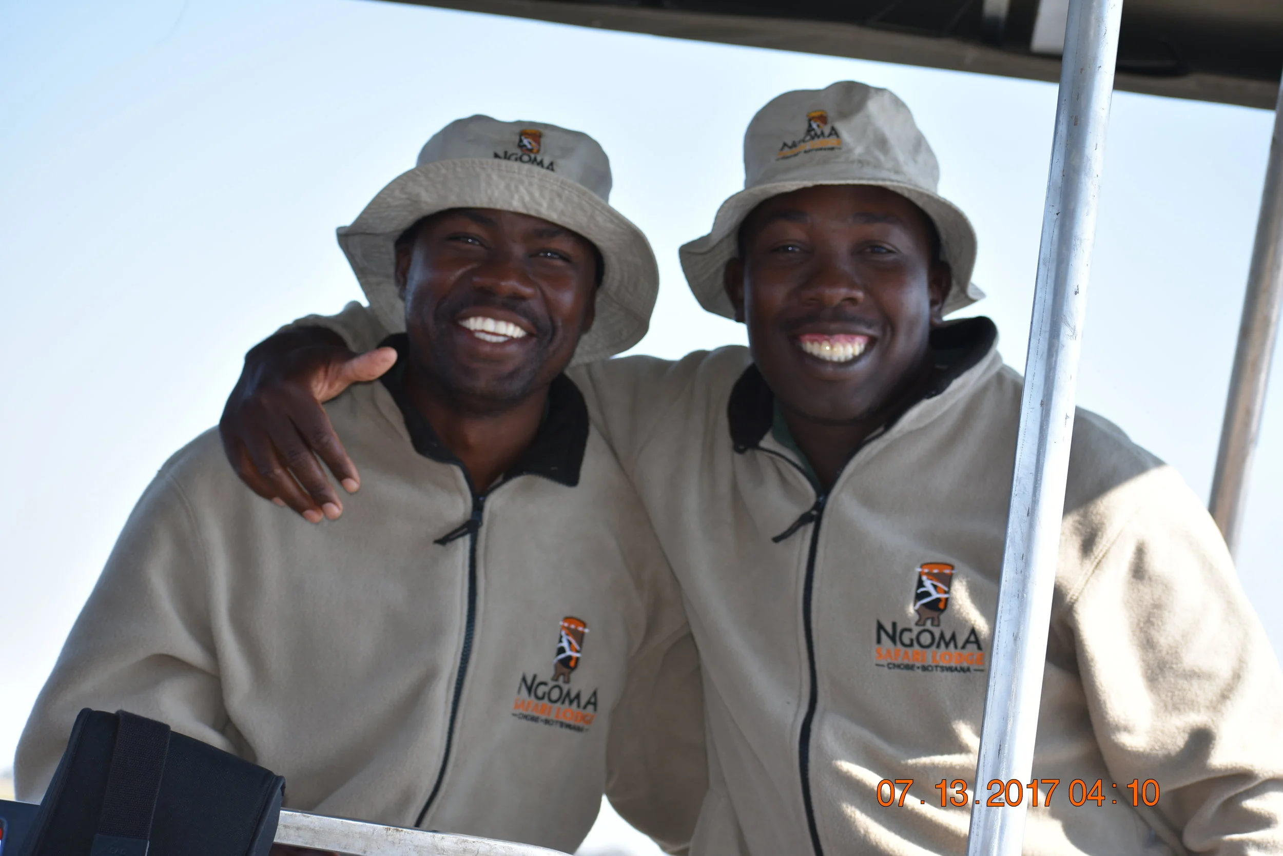 Our friendly guides Johannes and M from Ngoma Safari Camp, Botswana, photo by Zoe S.
