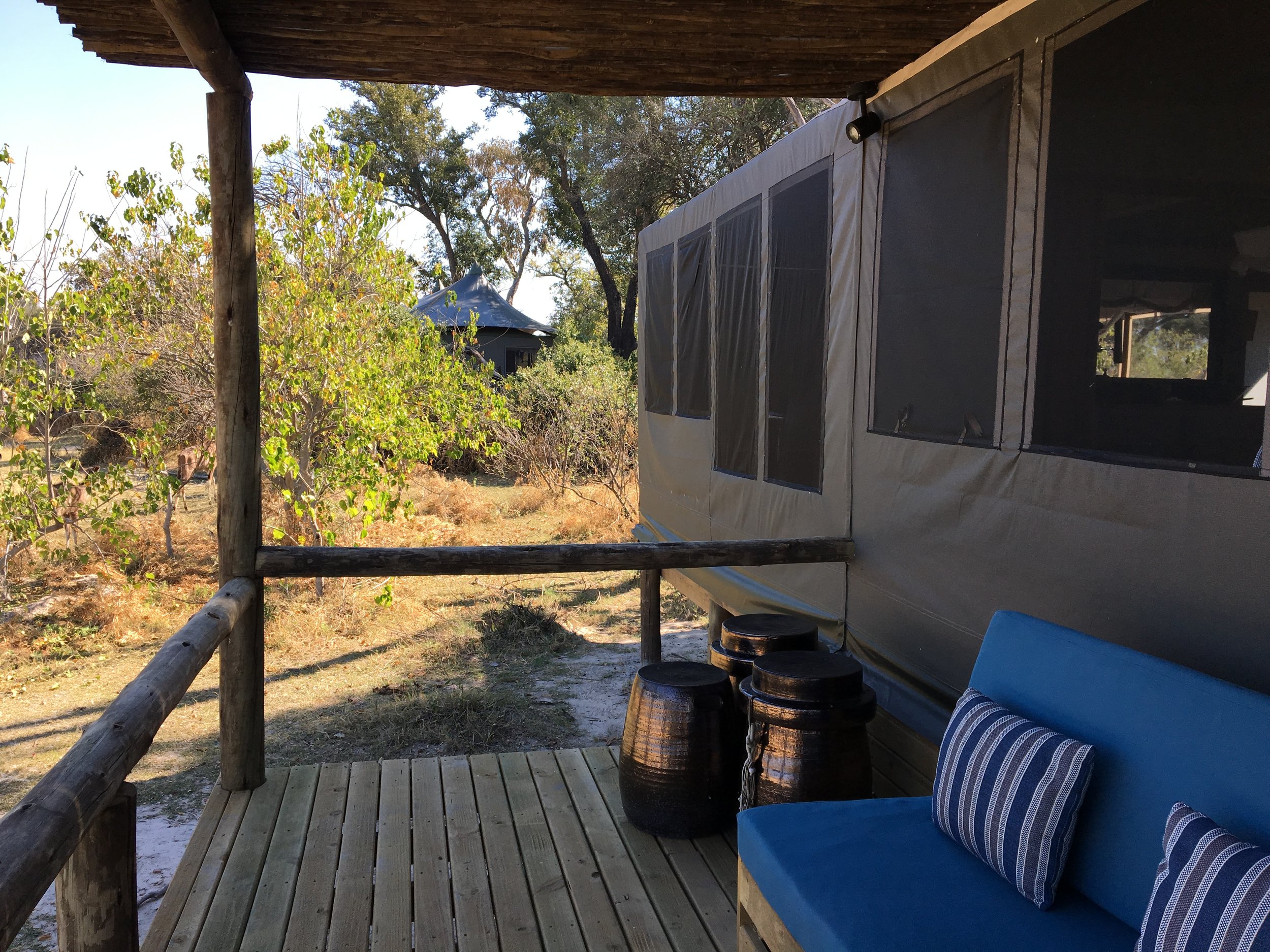 The back porch of our tent was perfect for game viewing
