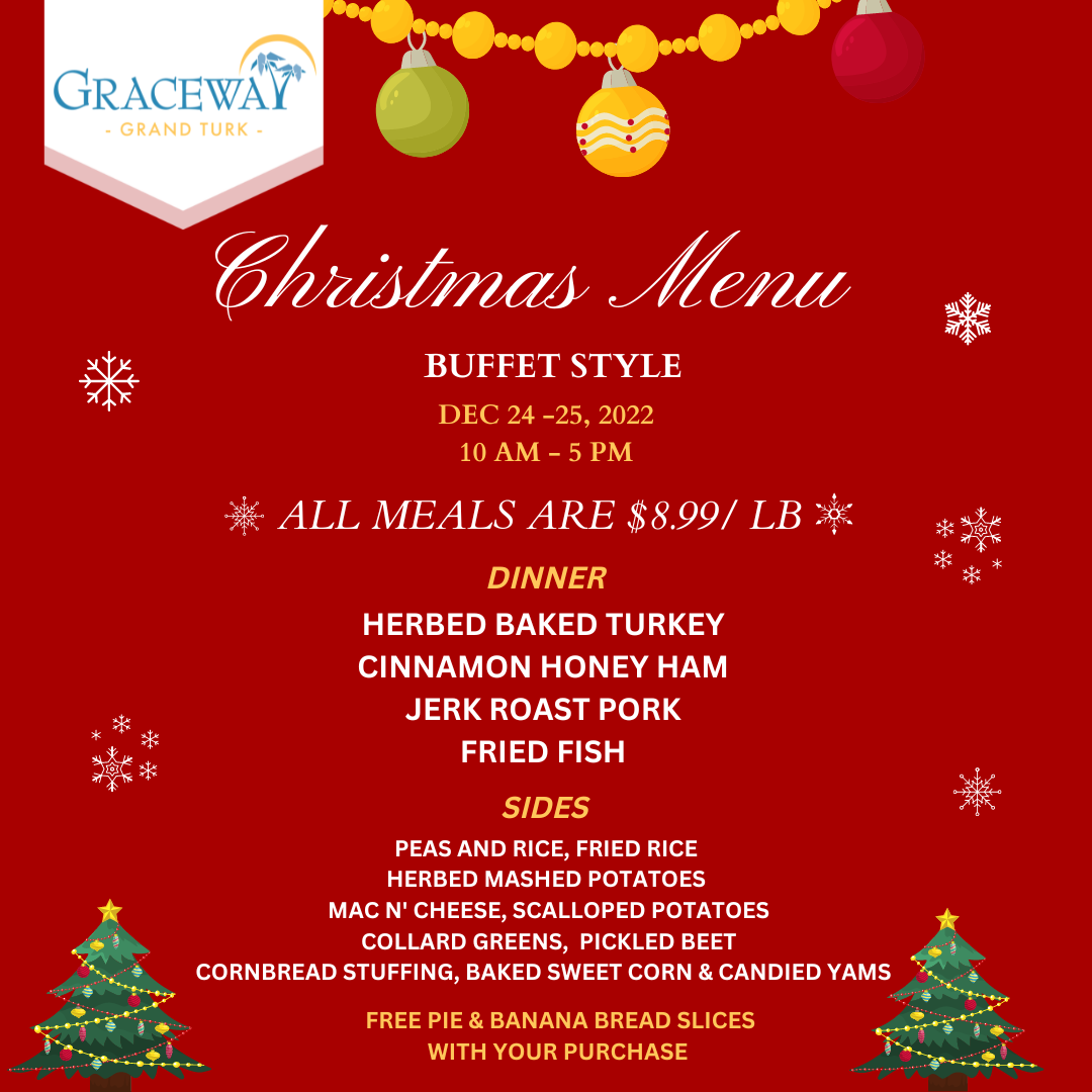 Graceway Grand Turk Christmas Menu