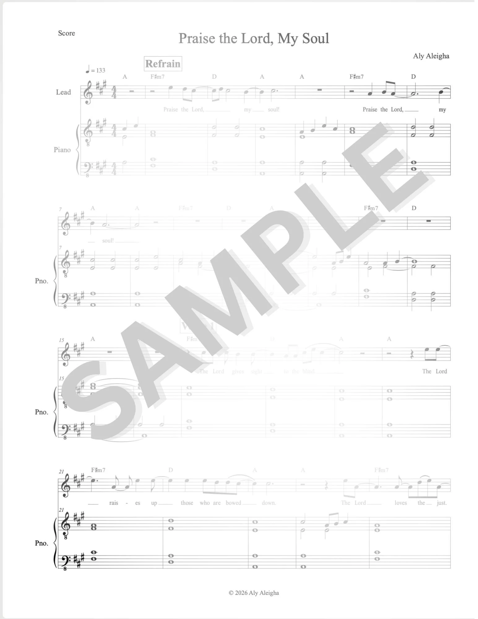 thumbnail psalm 146 Sheet Music  Lead Sheets samples.pdf.jpg