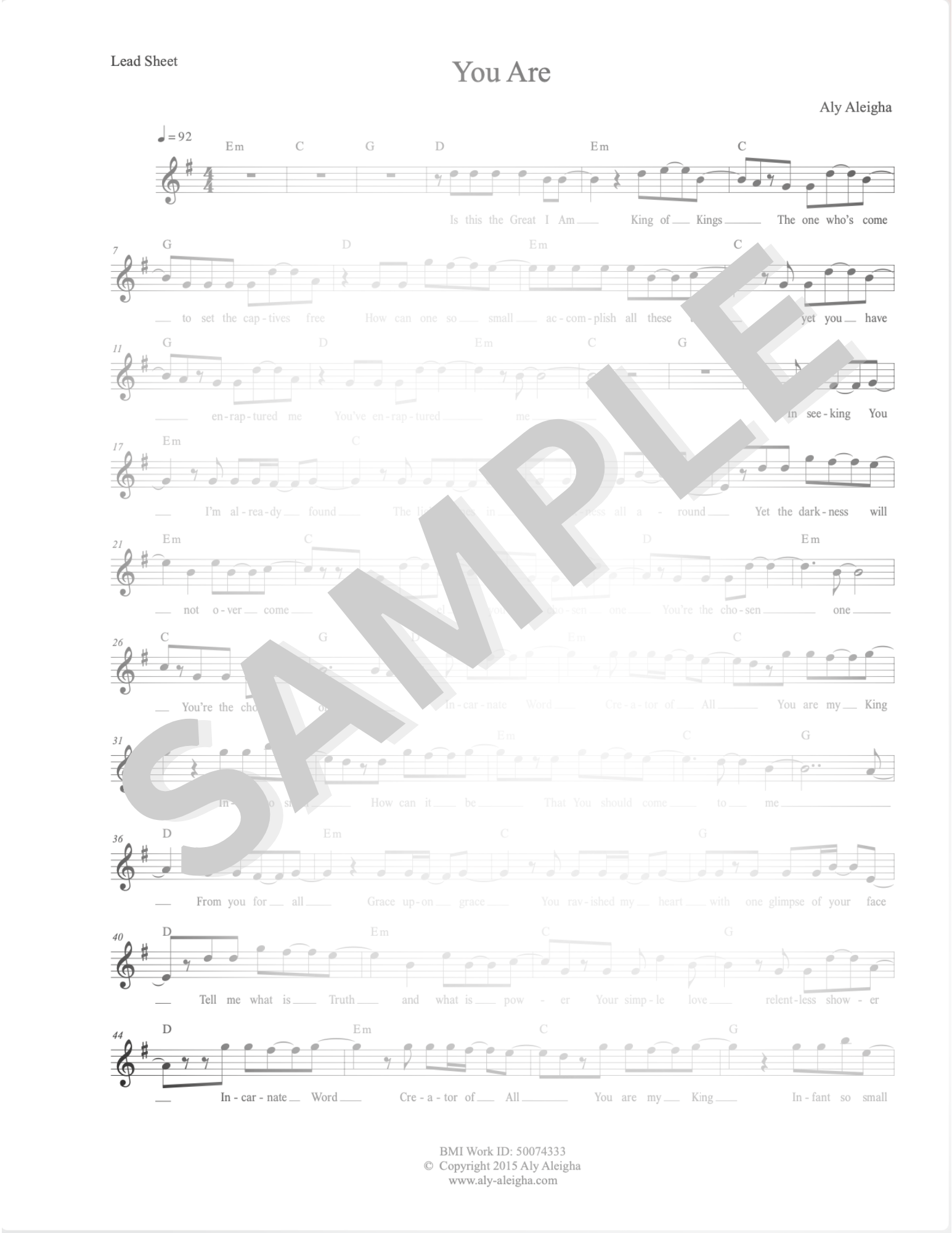 You Are Sheet Music  Lead Sheets samples.pdf.png