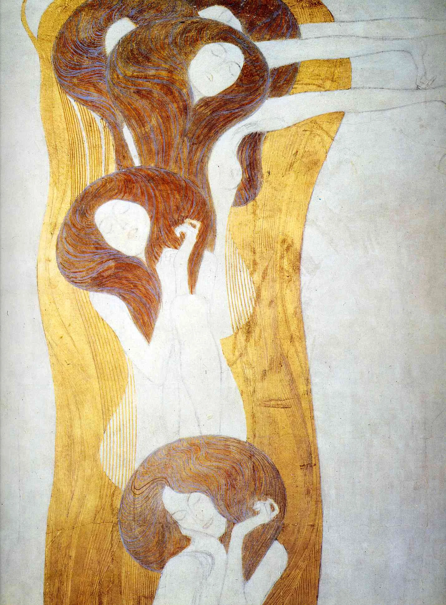 1902 Beethove Frieze : the longing for happiness finds respose in poetry , detalj / G ustav K limt.