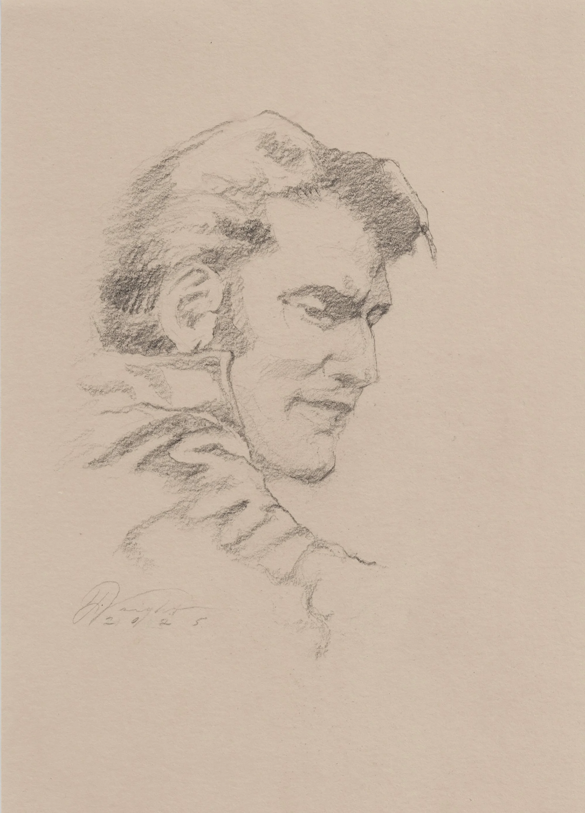 The King polychromos pencil on toned paper 21x29.7cm