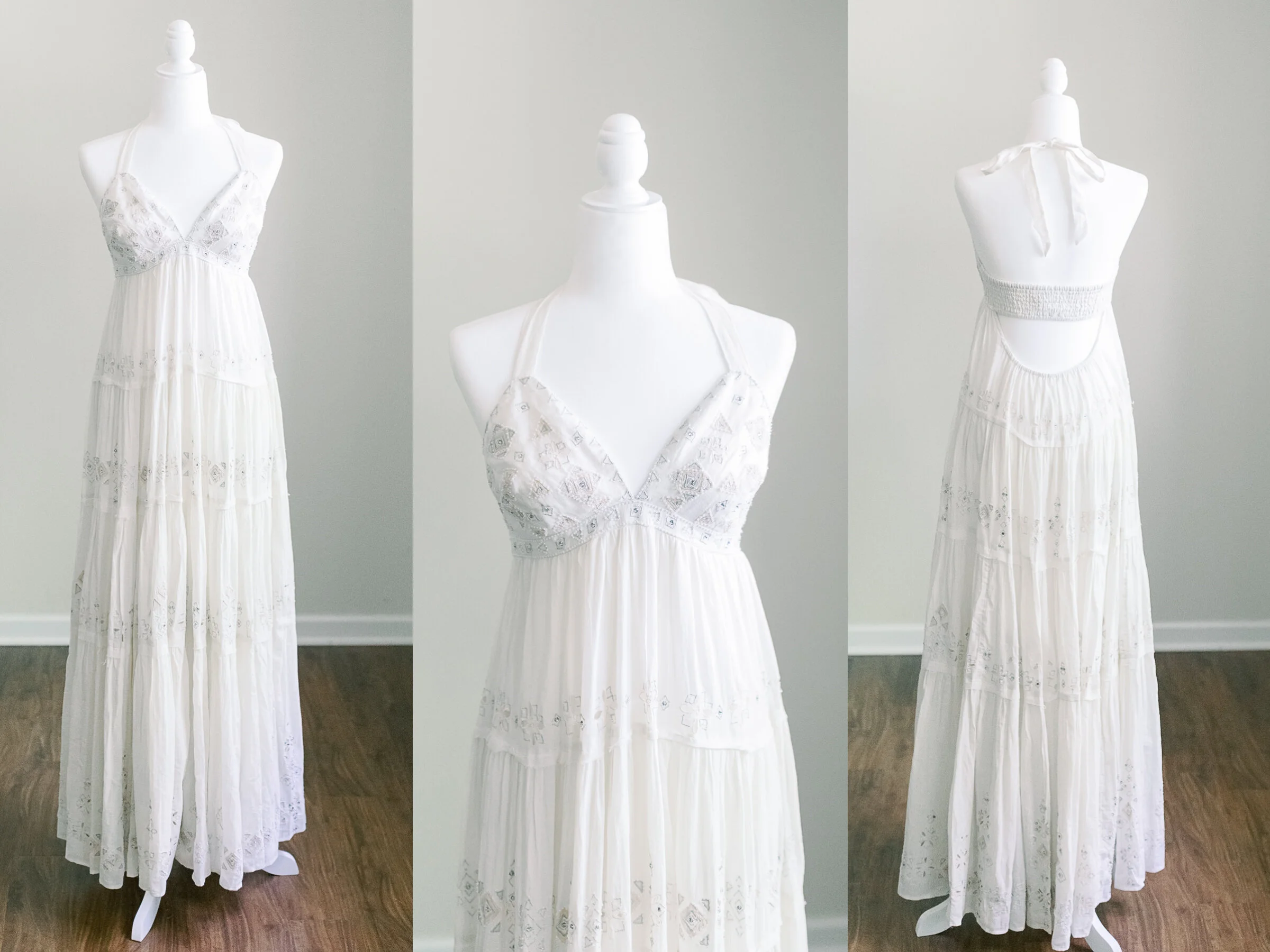 Cream Halter Dress - Size M
