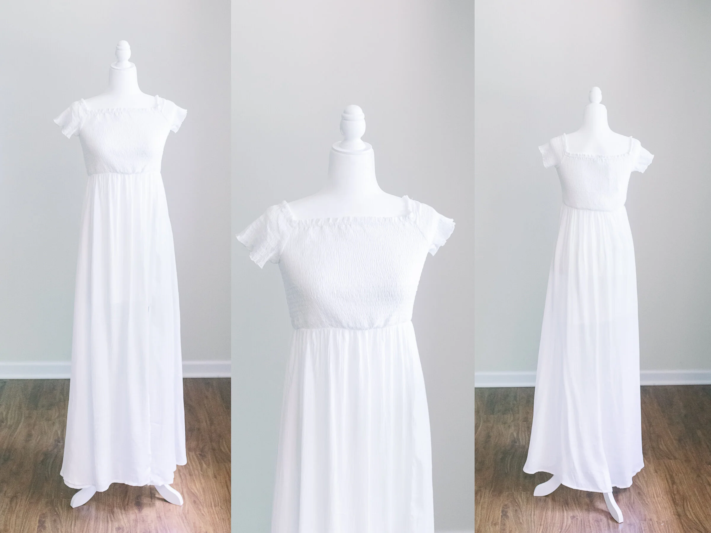 White Dress with Cap Sleeves - Size M