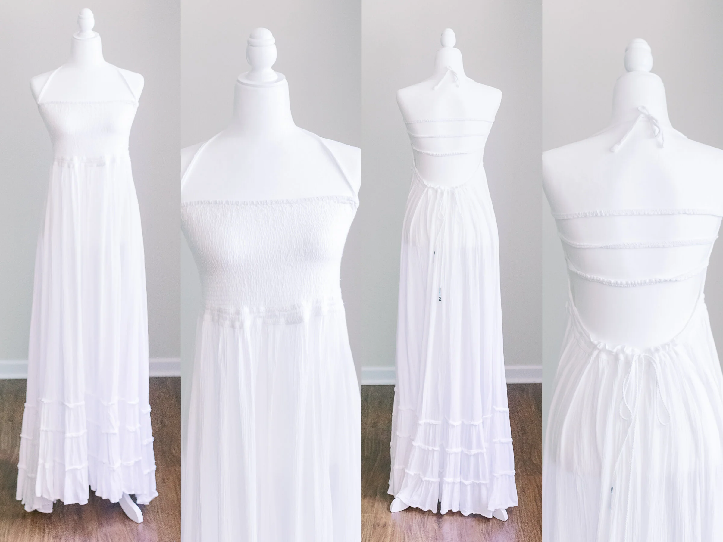White Free People Open Back Dress - Size M