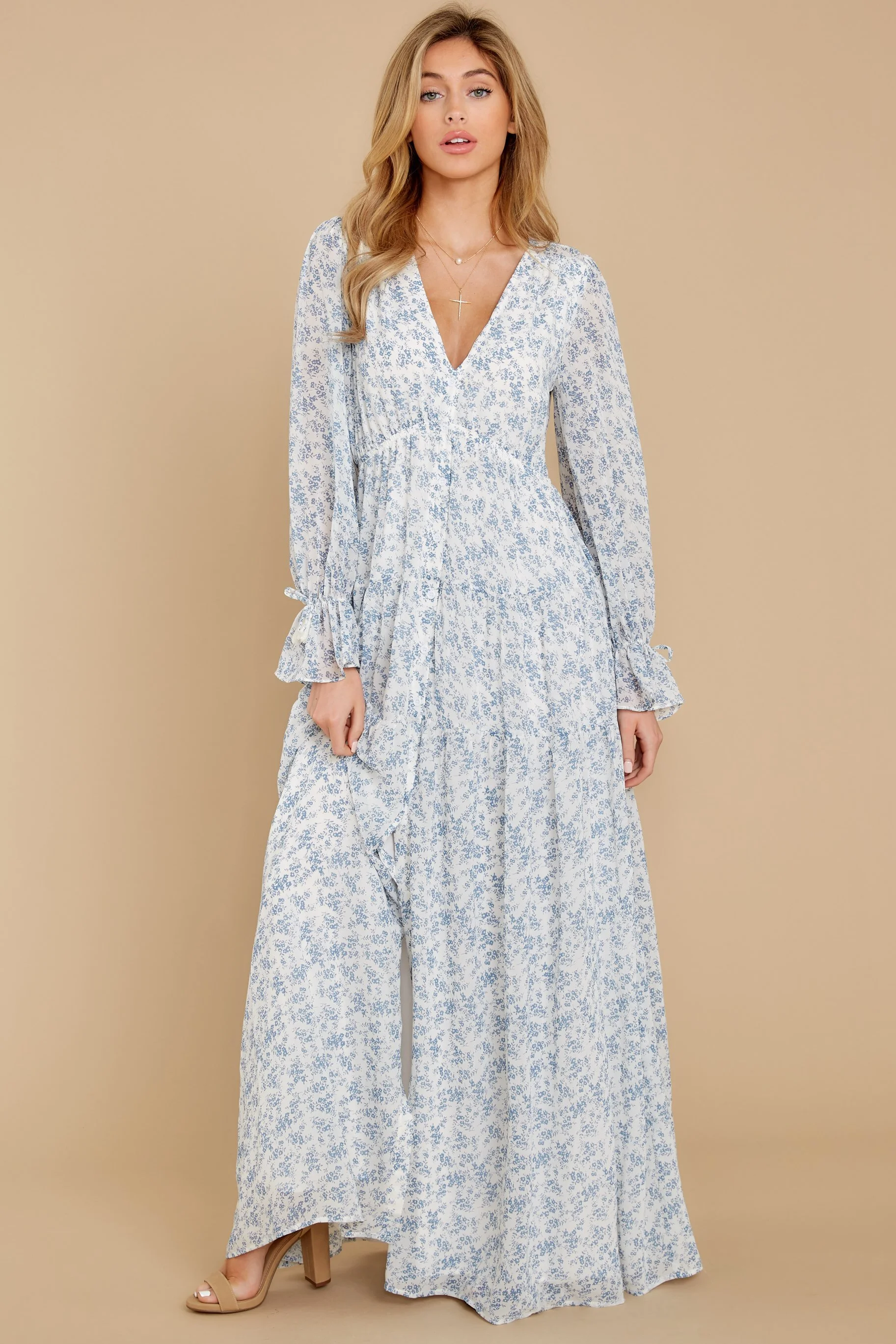 Blue Floral Maxi - Size M