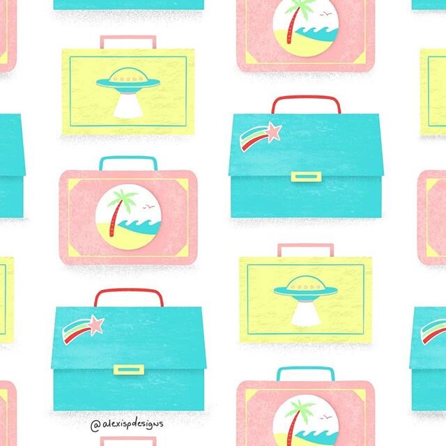 Lunchboxes |  054/100 |  1 hour
. 
#surfacedesign #ipadproart #arteveryday #digitalart #processvideo #repeatpattern #textiledesign #the100dayproject #pattern #womenwhodraw #patterndesign #textilepattern #surfacepattern #surfacepatterndesign #alexispd