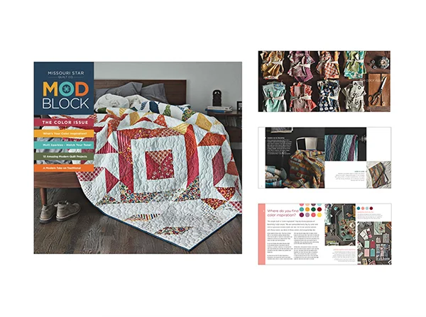 Modblock magazine Magazine for modern quilter. Full of patterns contributed by various designers in the industry. Creative director for over all look and feel. Design, art direct and layout magazine.