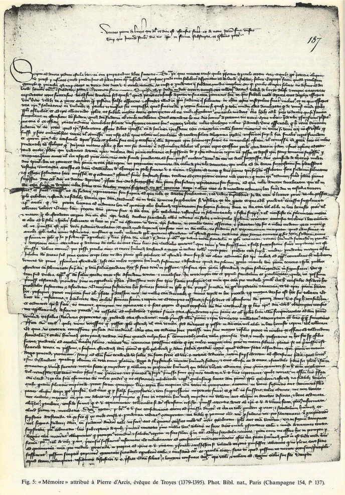 Brief van Pierre d'Arcis over de Lijkwade van Turijn