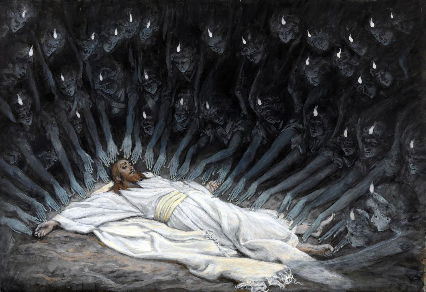 James Tissot (French, 1836-1902). Jesus Ministered to by Angels, 1886-1894. Brooklyn Museum.