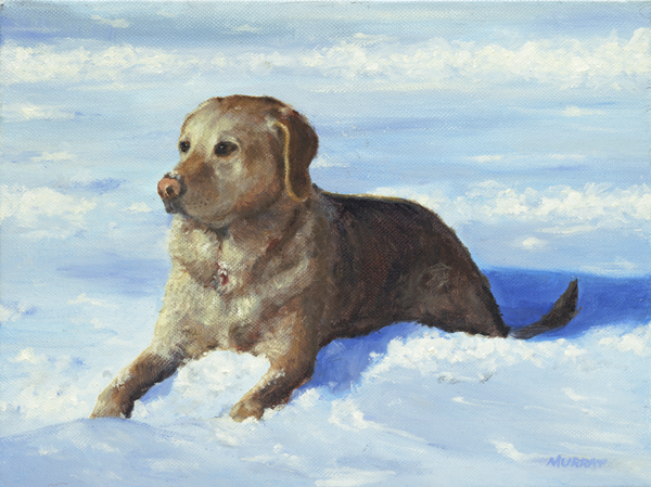 Kahno in the Snow, 11 x 14 oil