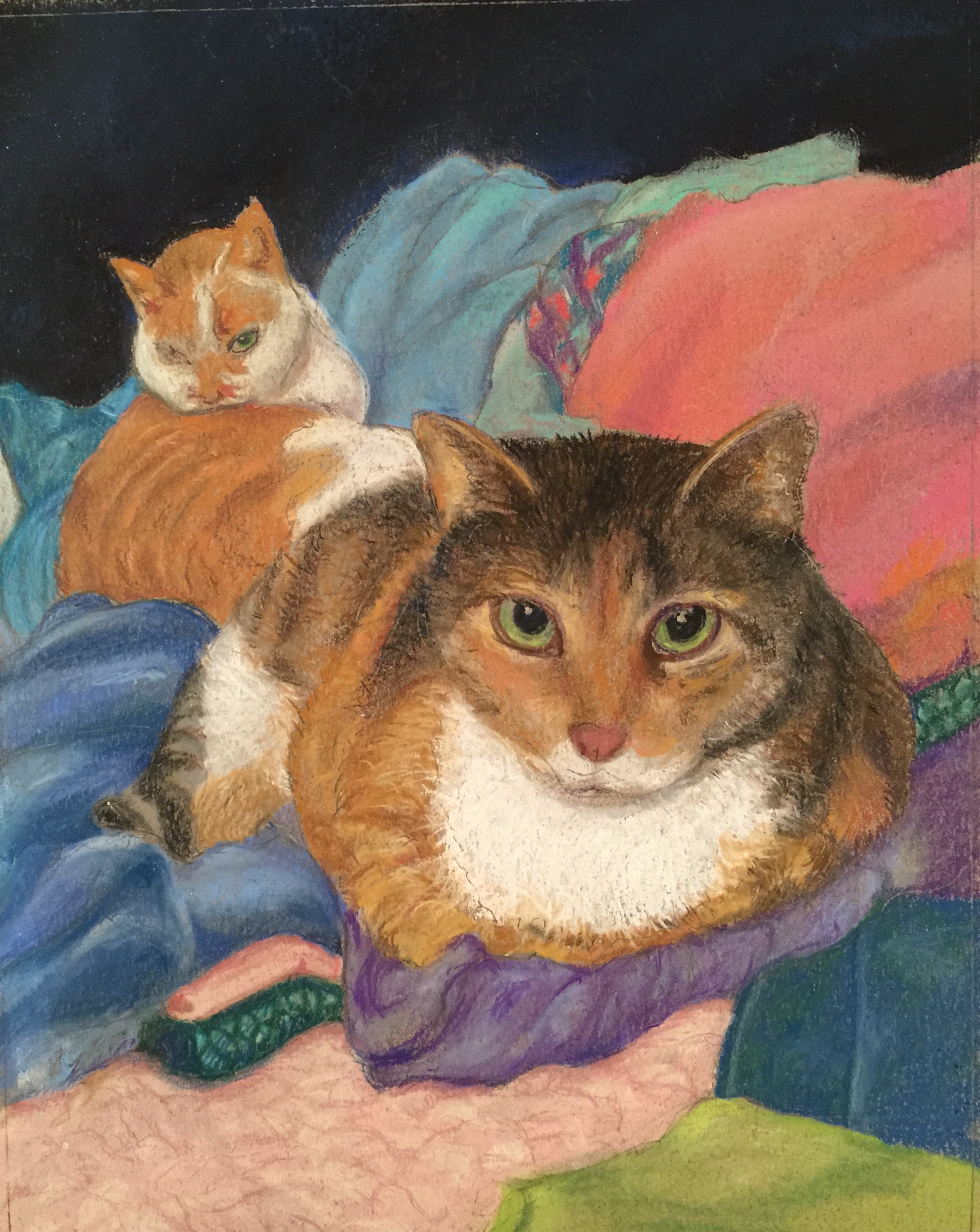 Packing for a Trip, 8 x 10 pastel pencil