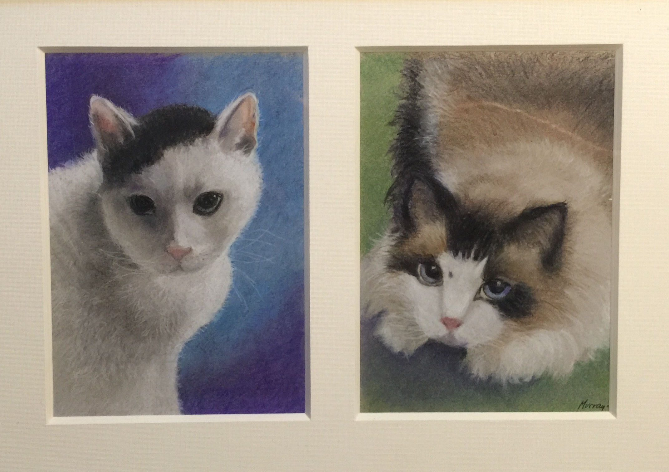 The LeBlanc Kitties, 5 x 7 pastels