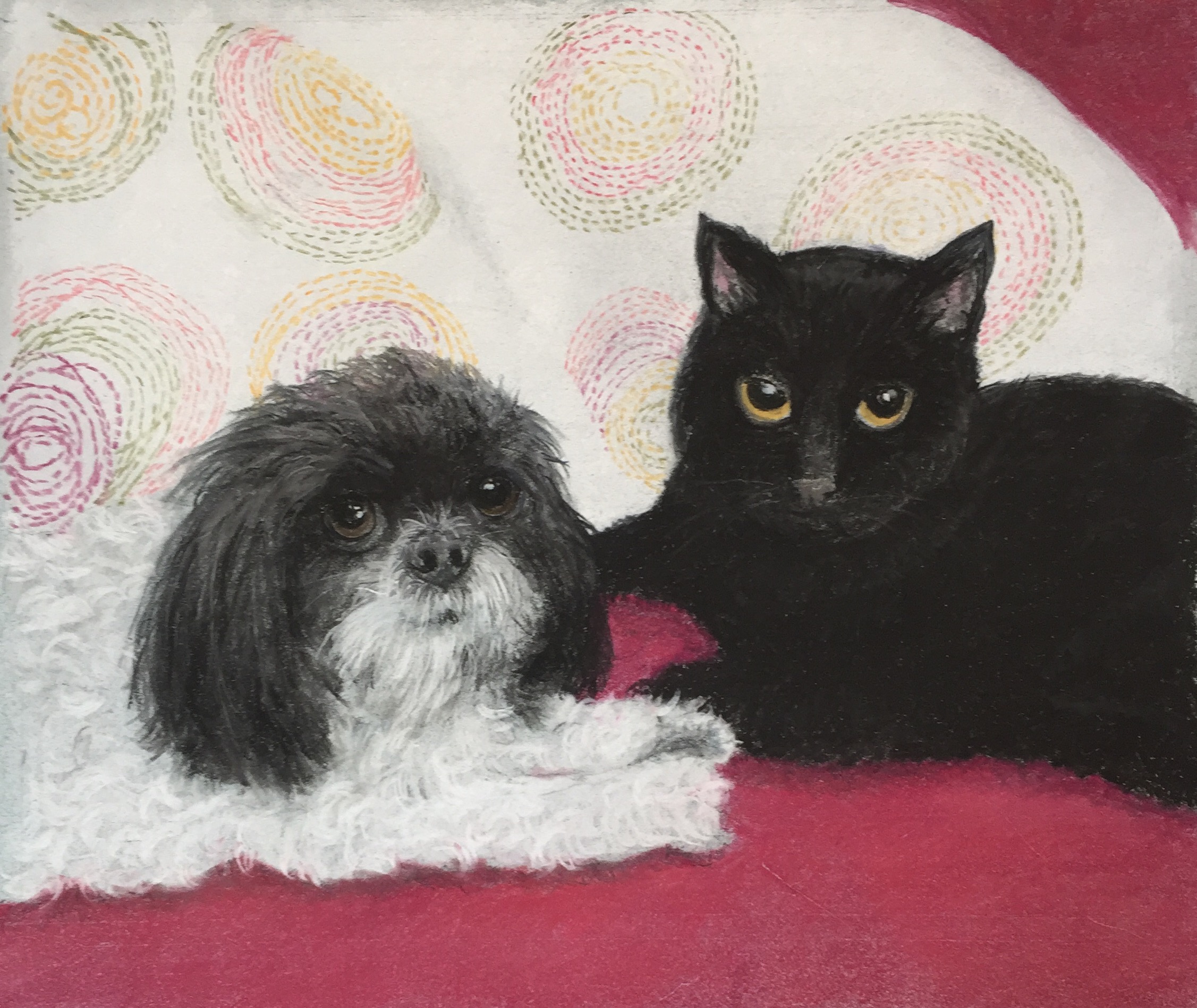 Max and Sampson   8 x 10 Pastel