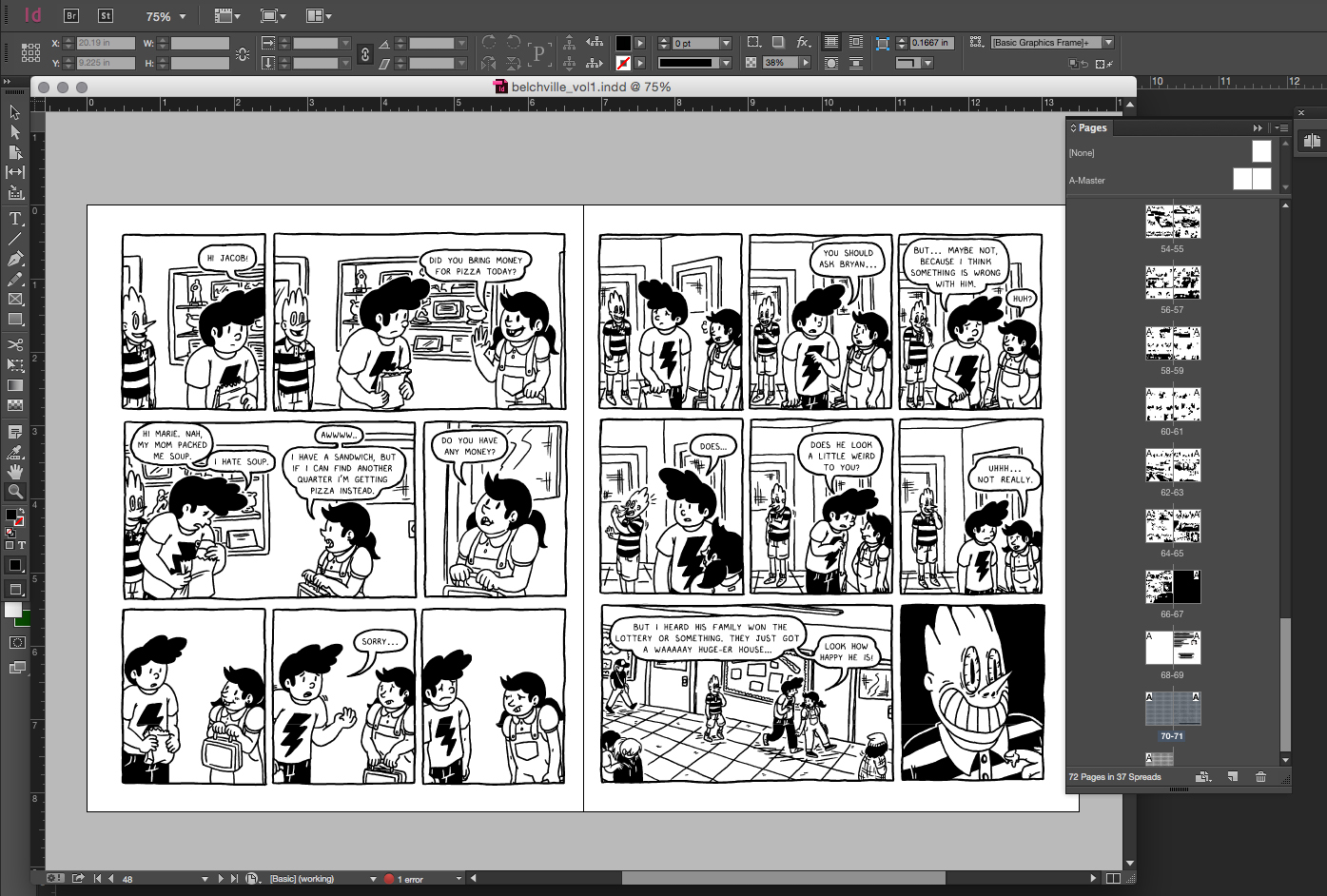 Everything laid out all nicely in InDesign!