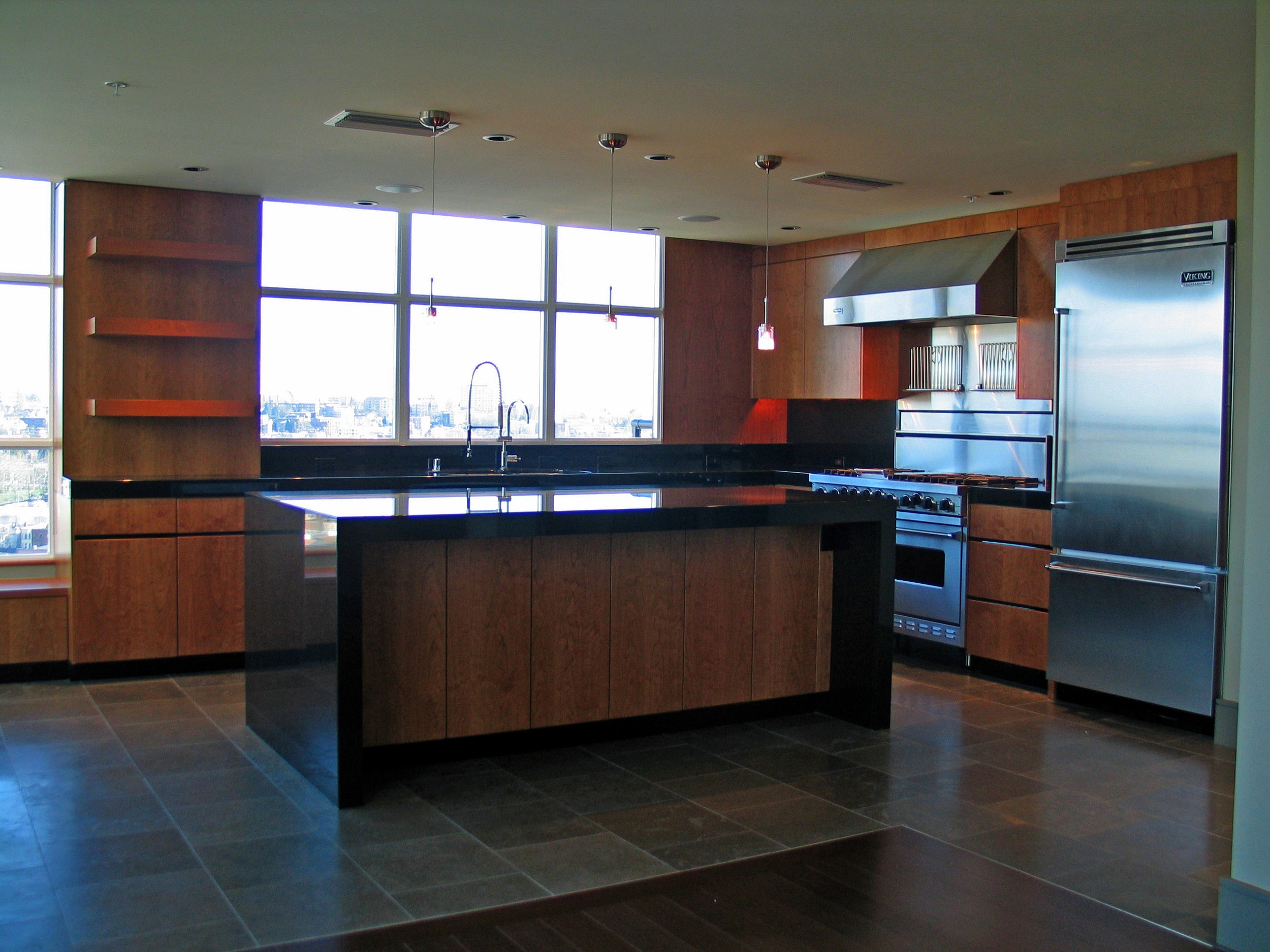 Modern kitchen with a view