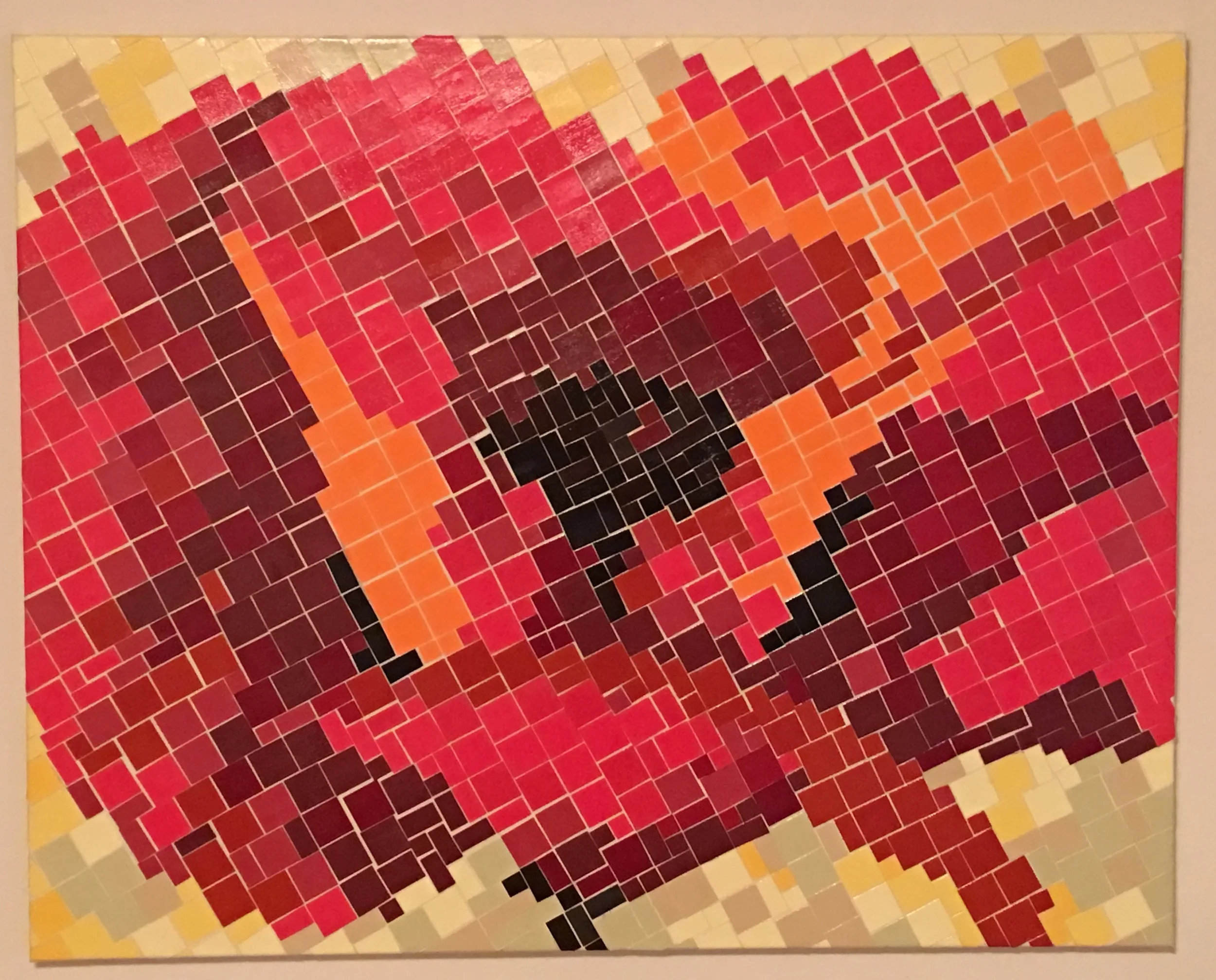 Erin L. McMahon, Poppy , paint and paper on canvas, 2015.