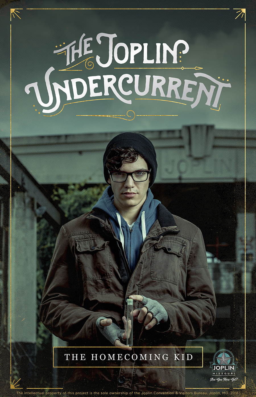 poster 1 for "the Joplin Undercurrent"- the homecoming kid. Poster design by Lauren White