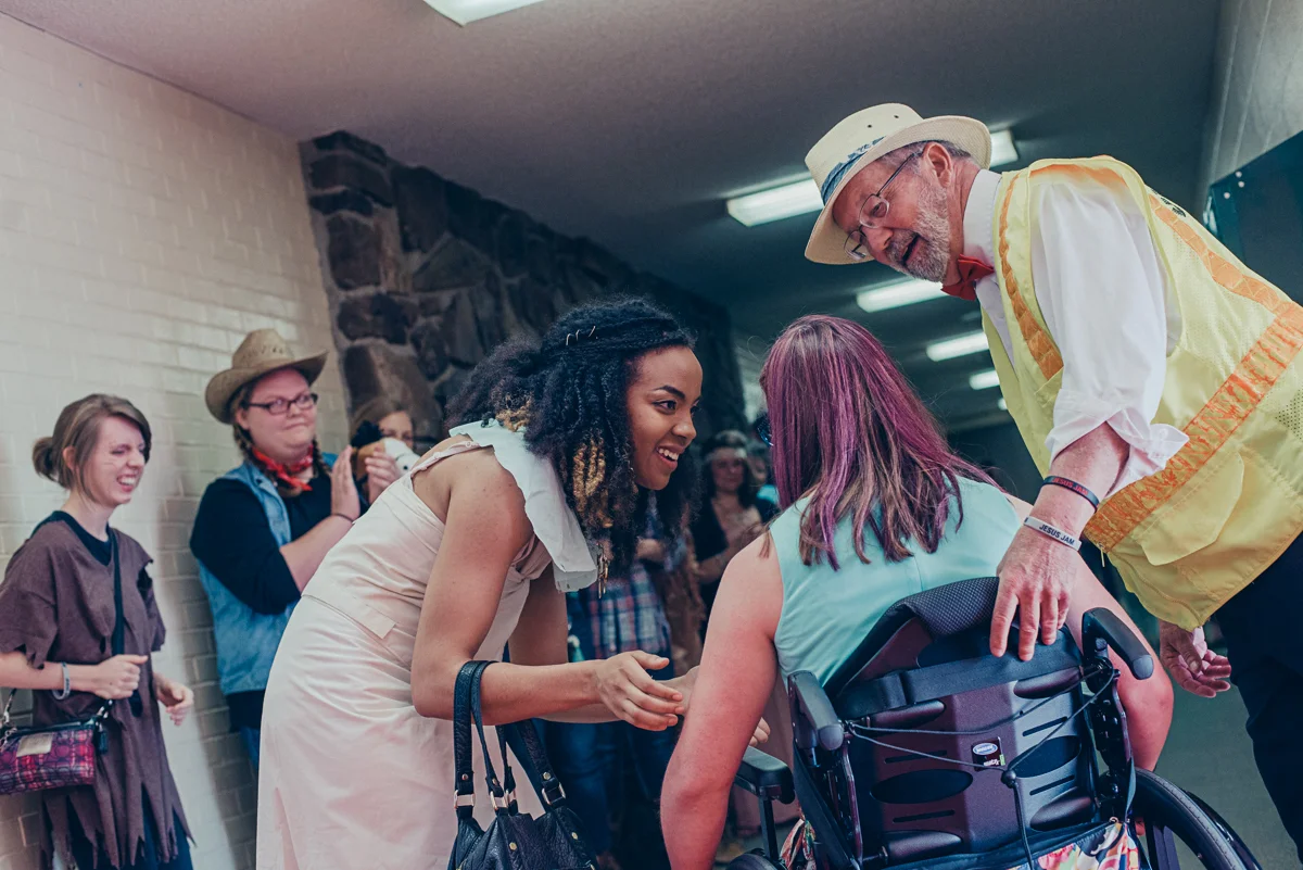 volunteers being paired with guests