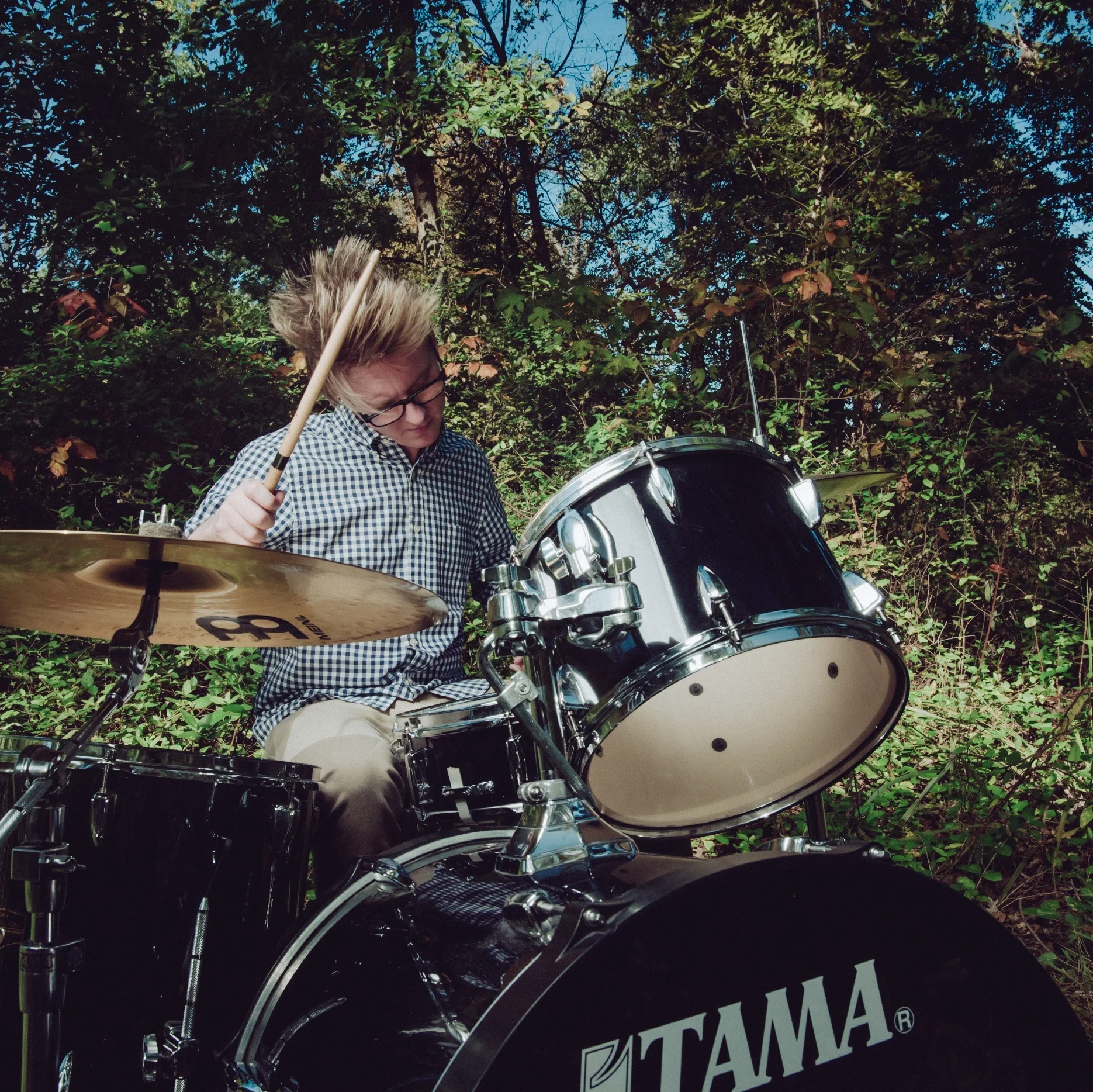 action drummer shot of drummer in the forest.jpeg