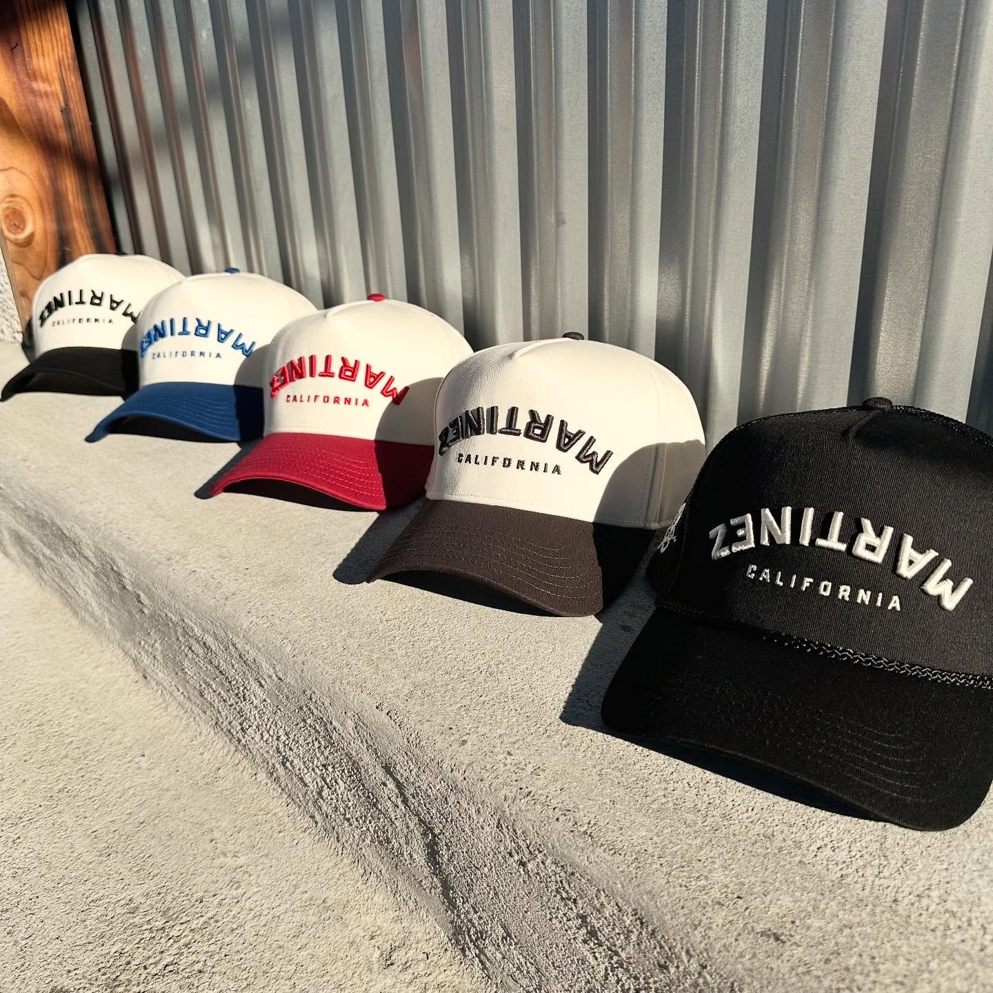 Our upside down puff embroidered Martinez hats are available now in store. These caps also feature our since 1993 logo on the side. $25+tax