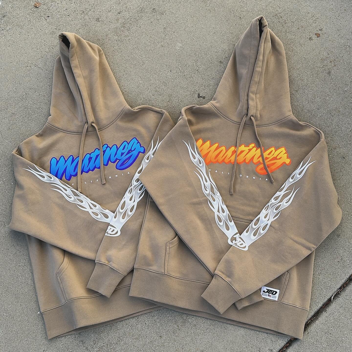 New Martinez hoodies are out. These are available in adult and youth sizes. Brown, black and mineral wash in adult. Brown and black in youth.