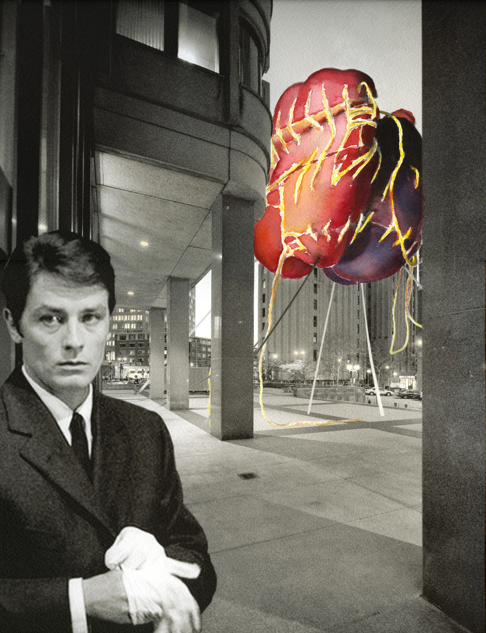  2009  Photographic collage and watercolor 