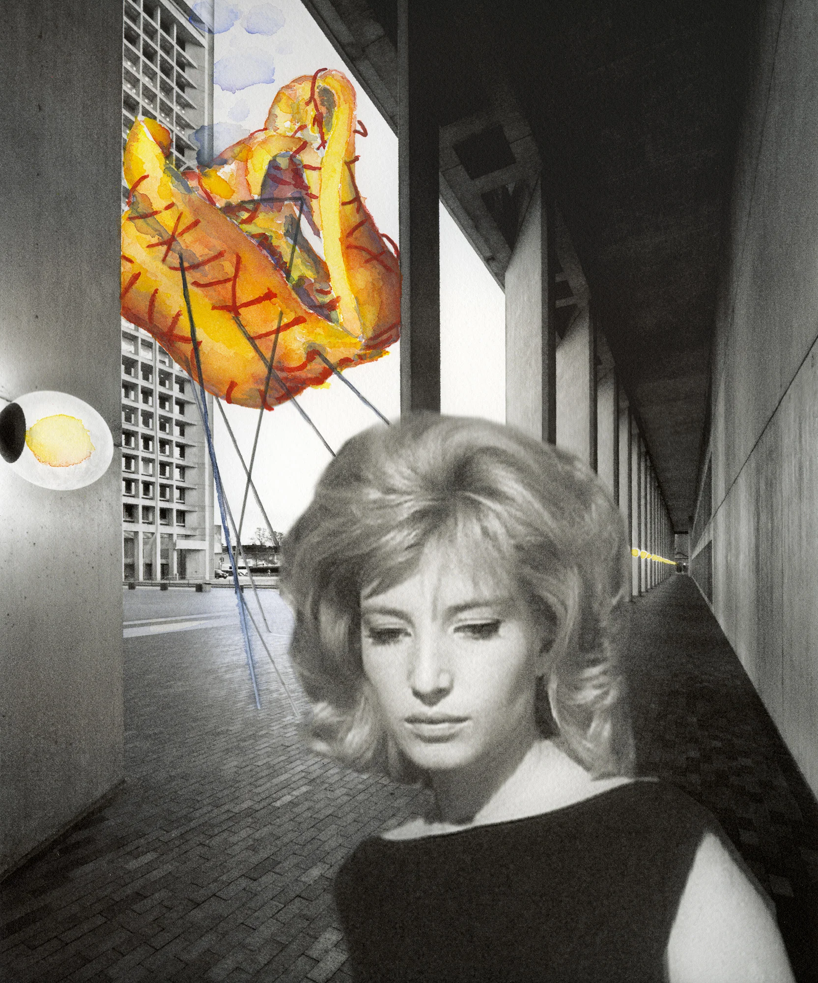  2007  Photographic collage and watercolor 